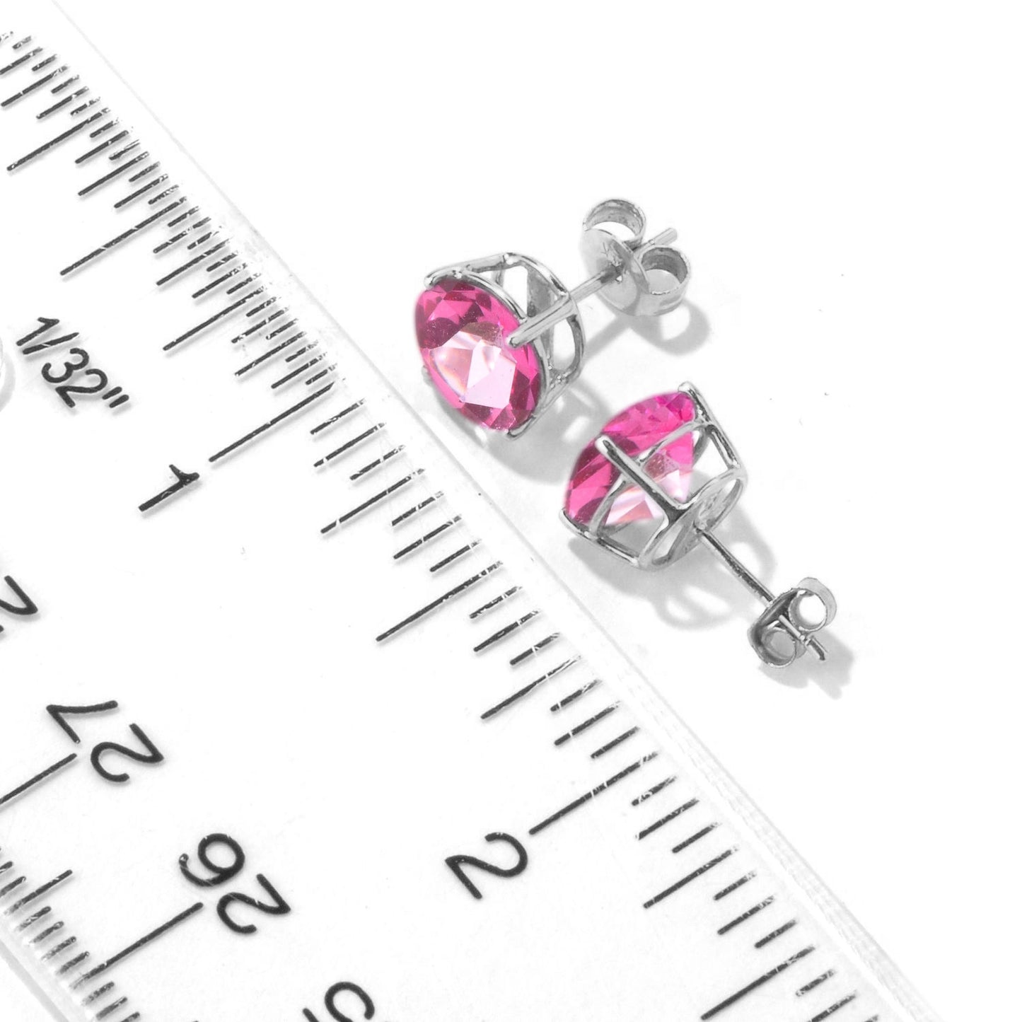 925 Sterling Silver Pink Topaz Studs Earring - Pinctore