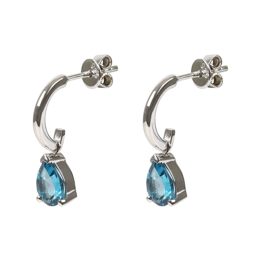 925 Sterling Silver London Blue Topaz Earring