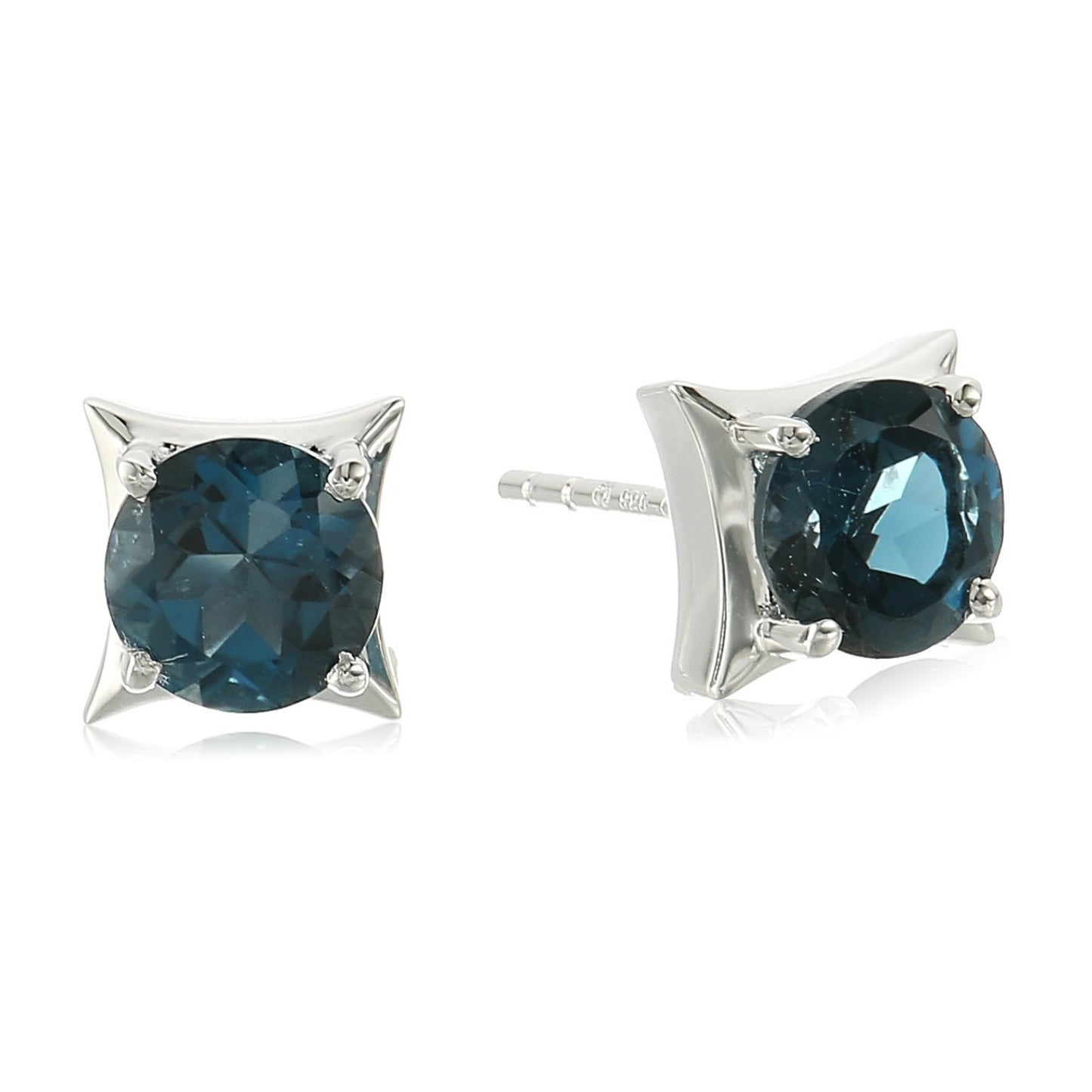 Sterling Silver London Blue Topaz Stud Earrings