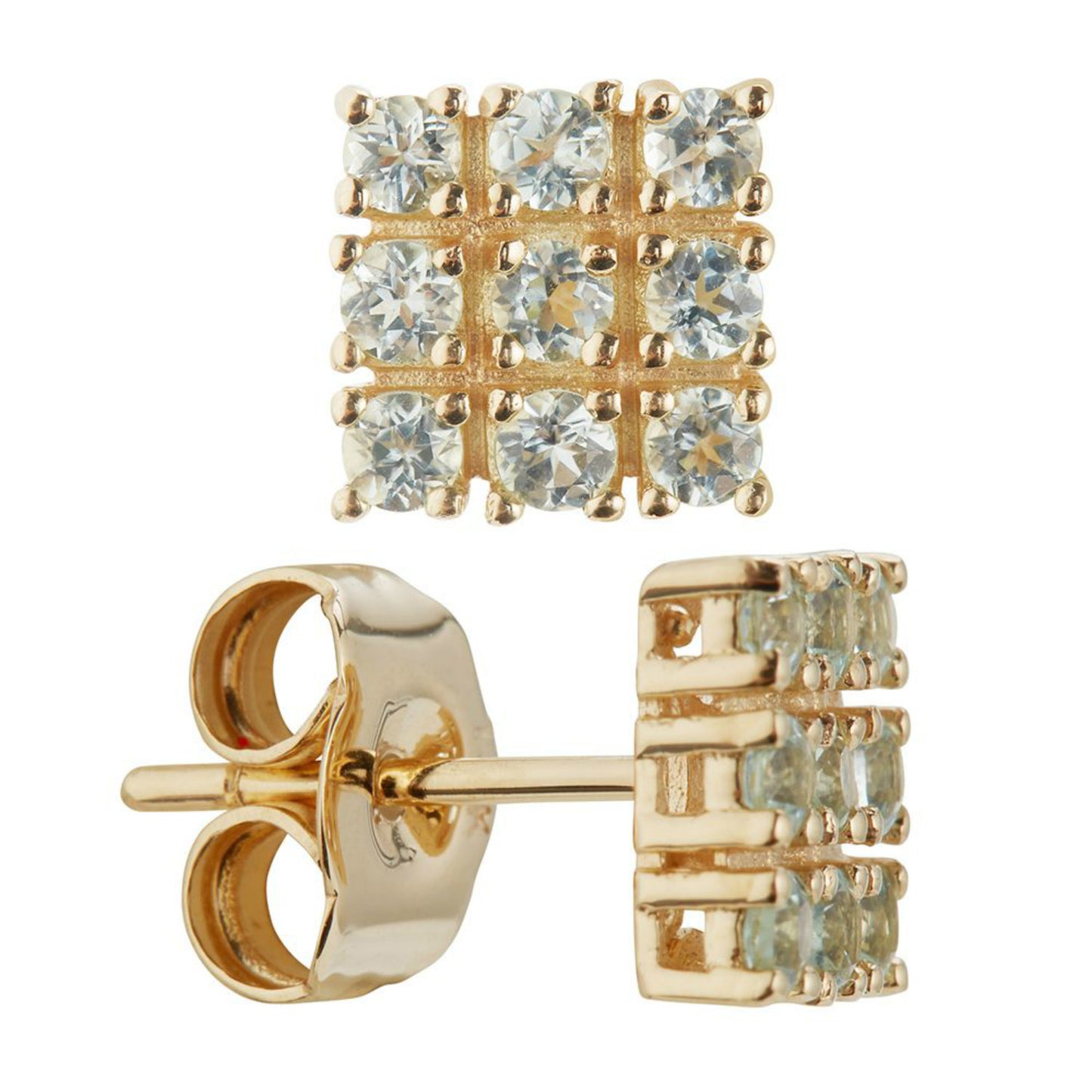 14KT Yellow Gold Paraiba Tourmaline Stud Earring - Pinctore