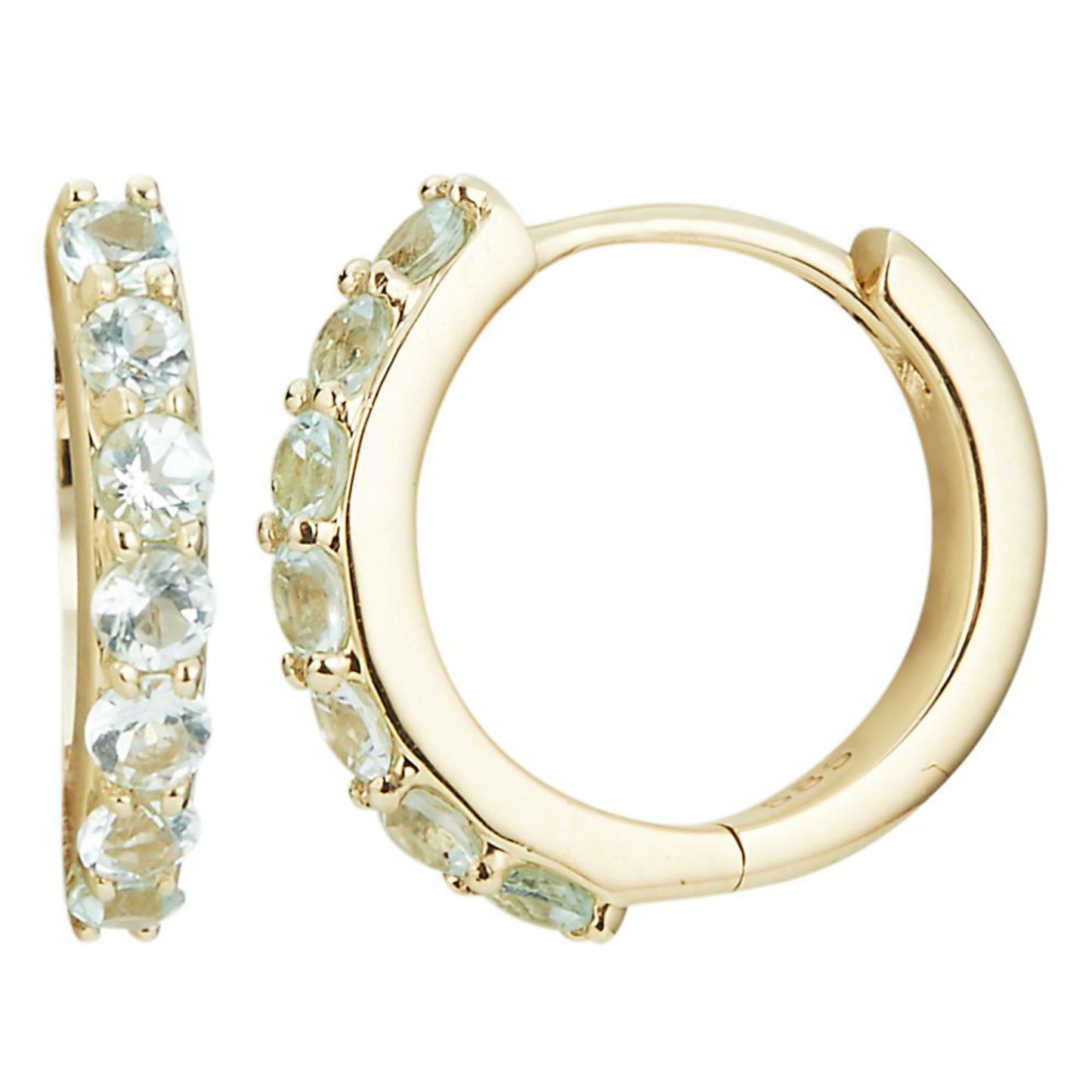 14KT Yellow Gold Paraiba Tourmaline Hoop Earring - Pinctore