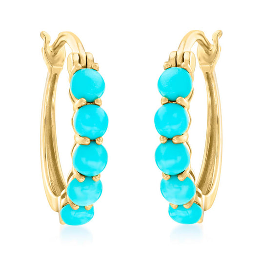 925 Sterling Silver Sleeping Beauty Turquoise Earring - Pinctore