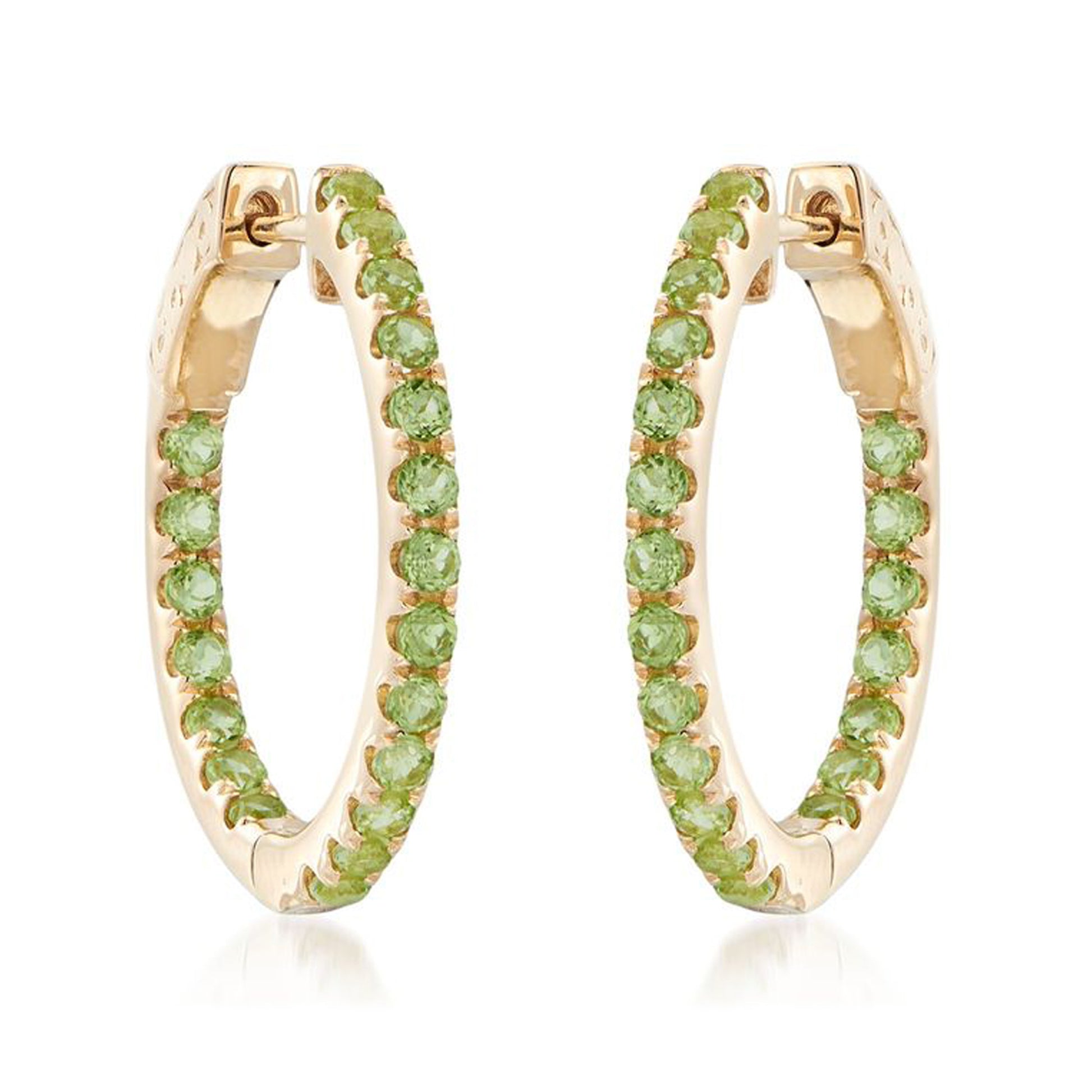 14Kt Yellow Gold Peridot Earring - Pinctore