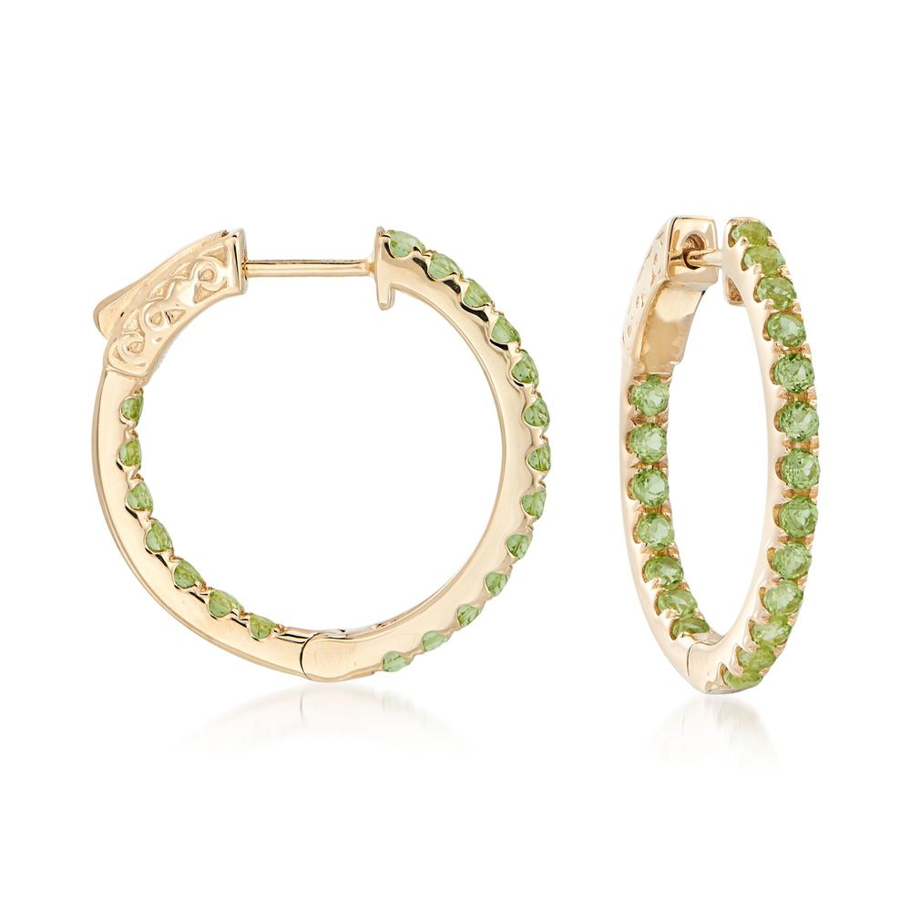 14Kt Yellow Gold Peridot Earring - Pinctore