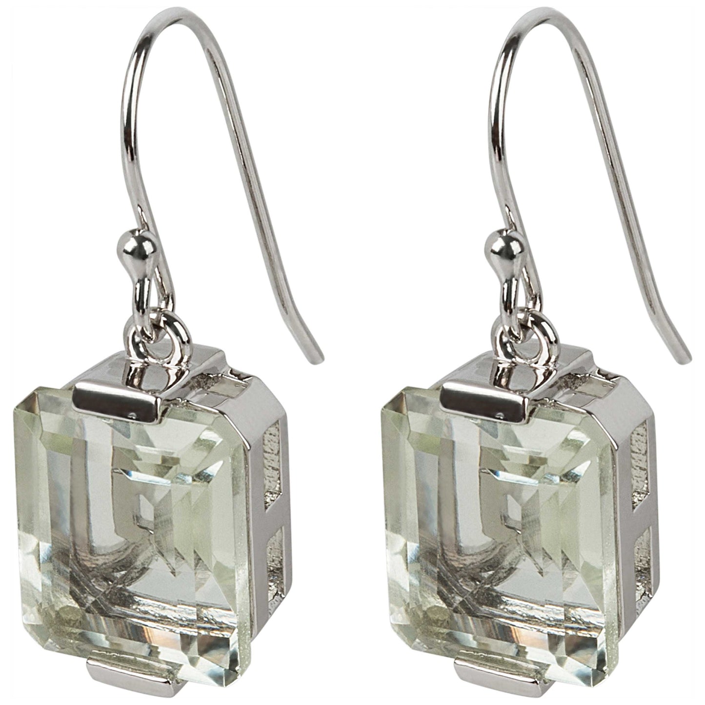 925 Sterling Silver Green Amethyst Earring - Pinctore