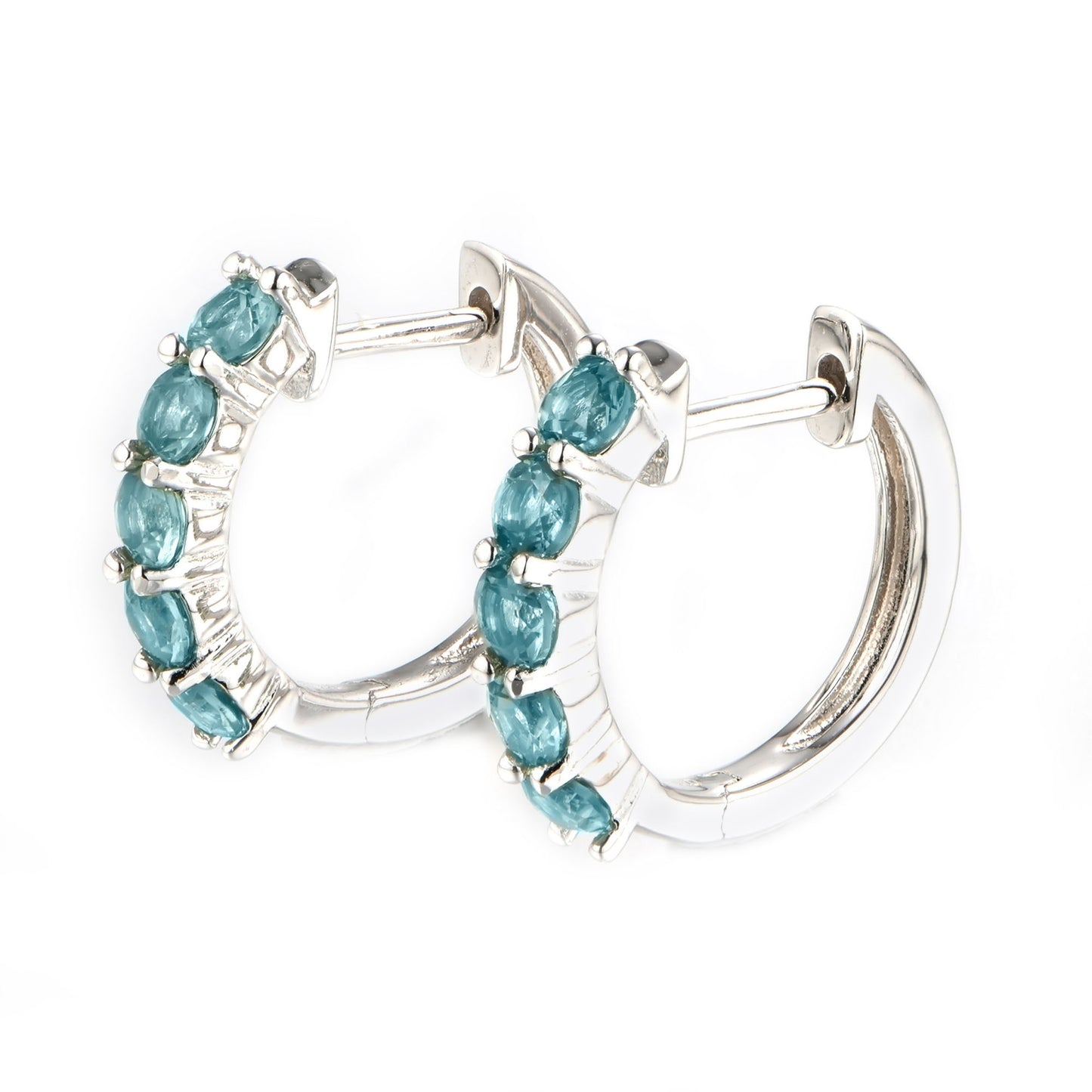 925 Sterling Silver Blue Zircon Earring - Pinctore