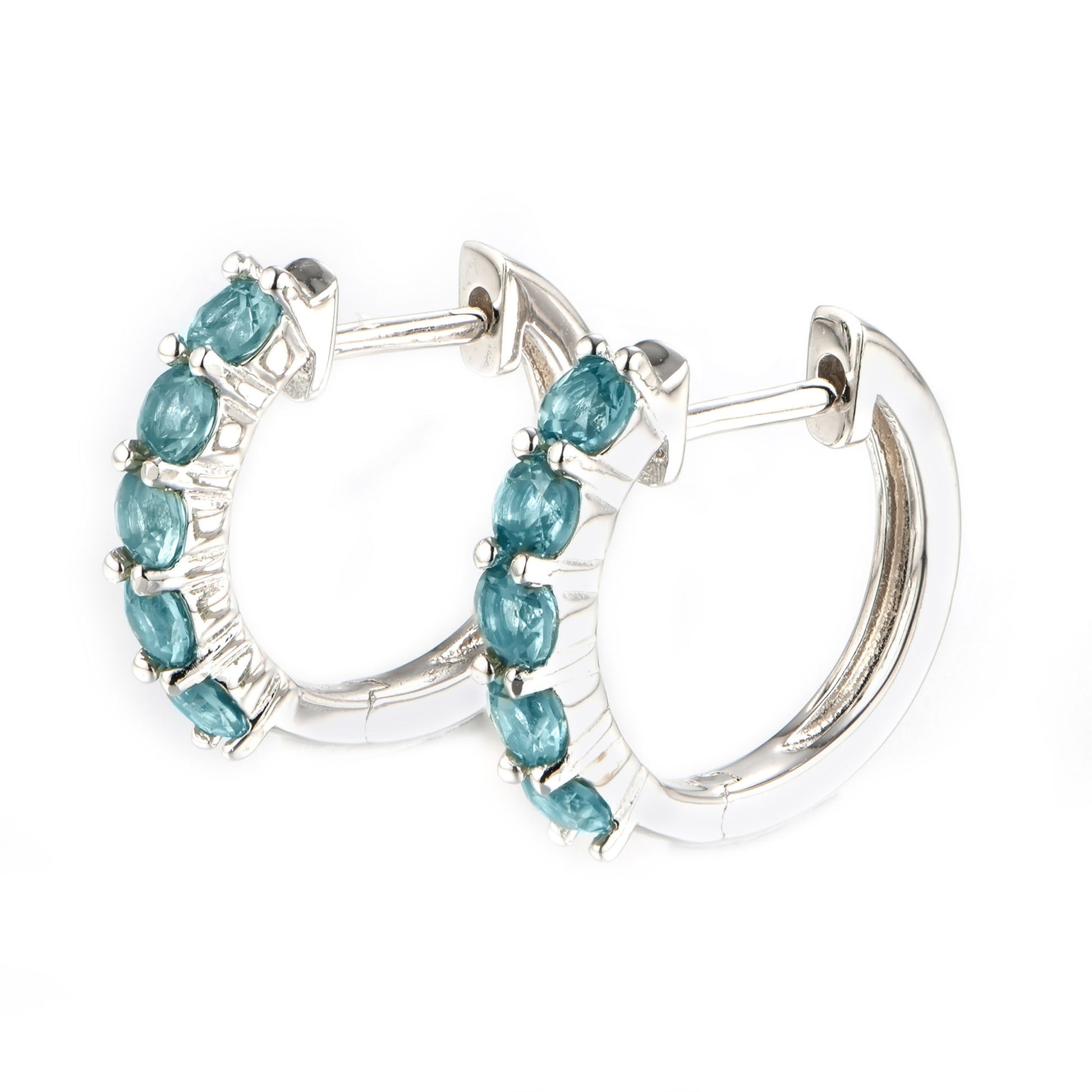 925 Sterling Silver Blue Zircon Earring - Pinctore