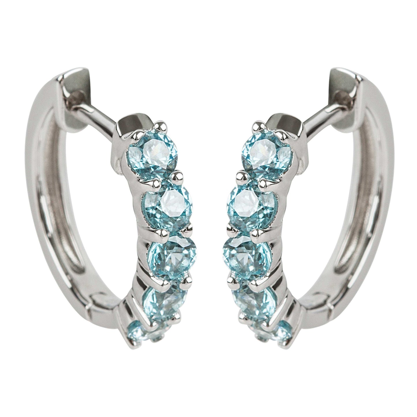 925 Sterling Silver Blue Zircon Earring - Pinctore