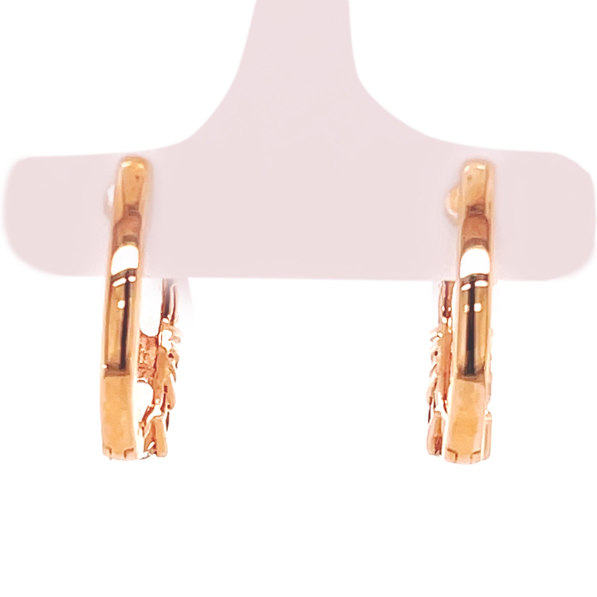 14KT Rose Gold Morganite With Diamond Hoop Earring - Pinctore