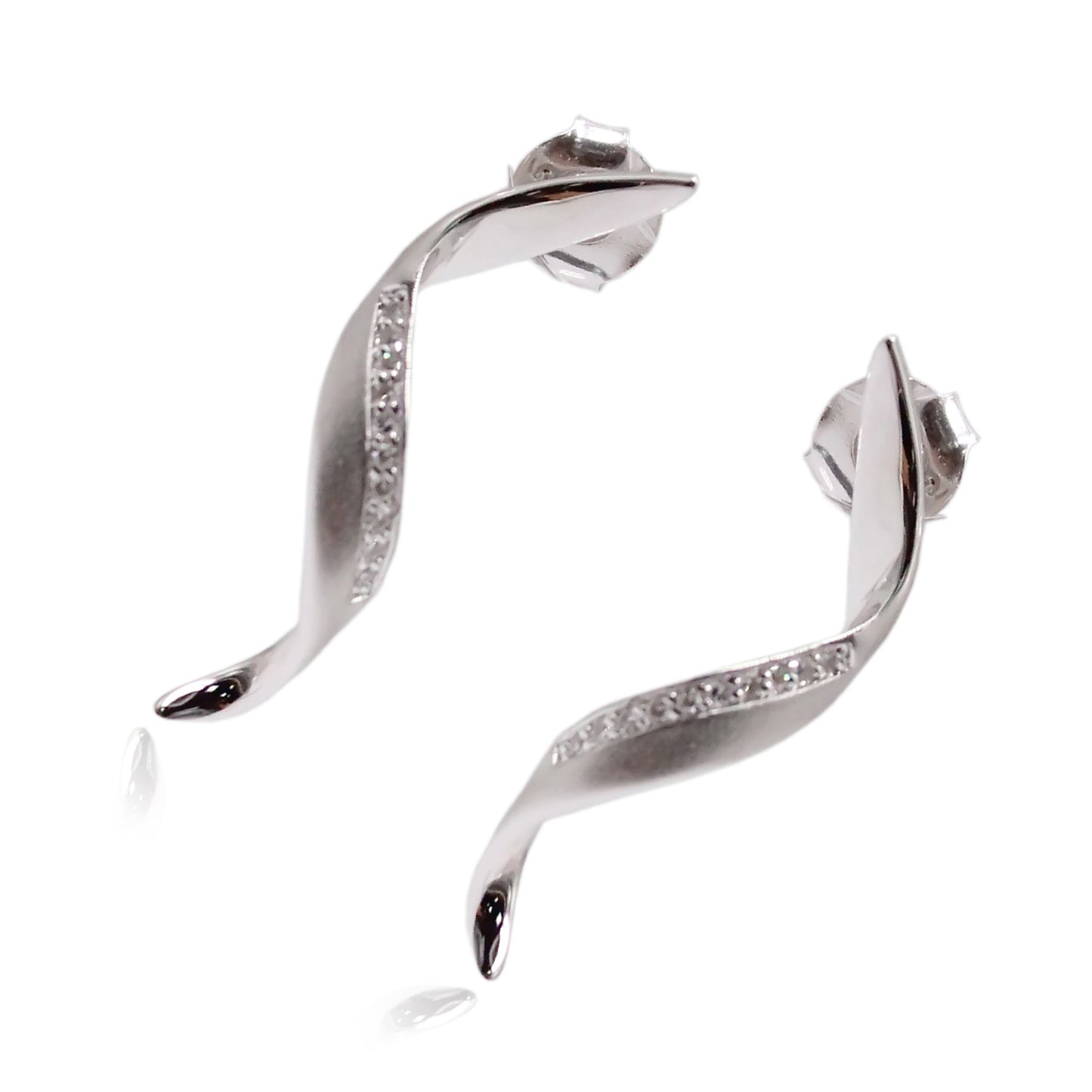 925 Sterling Silver Diamond Earring - Pinctore