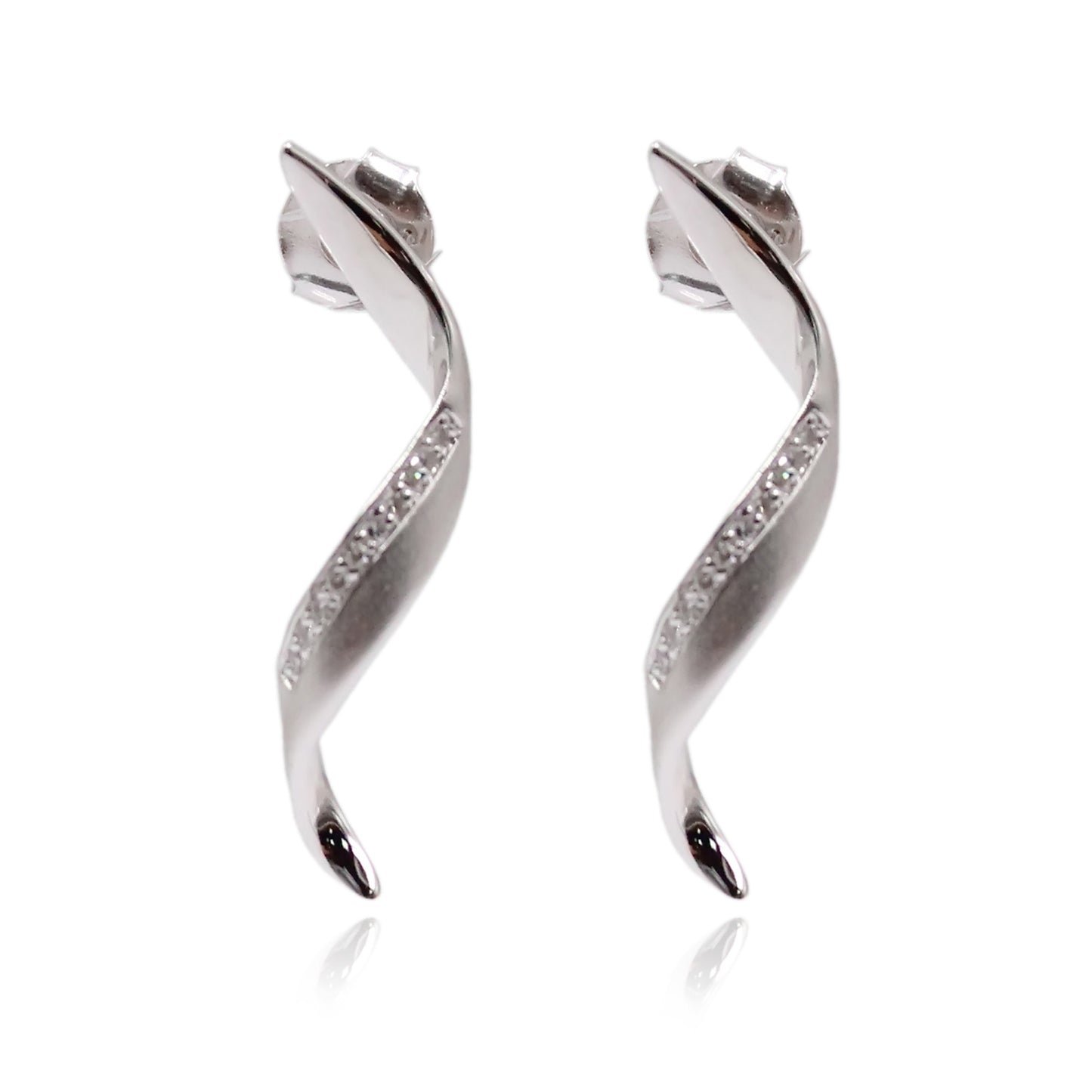 925 Sterling Silver Diamond Earring - Pinctore
