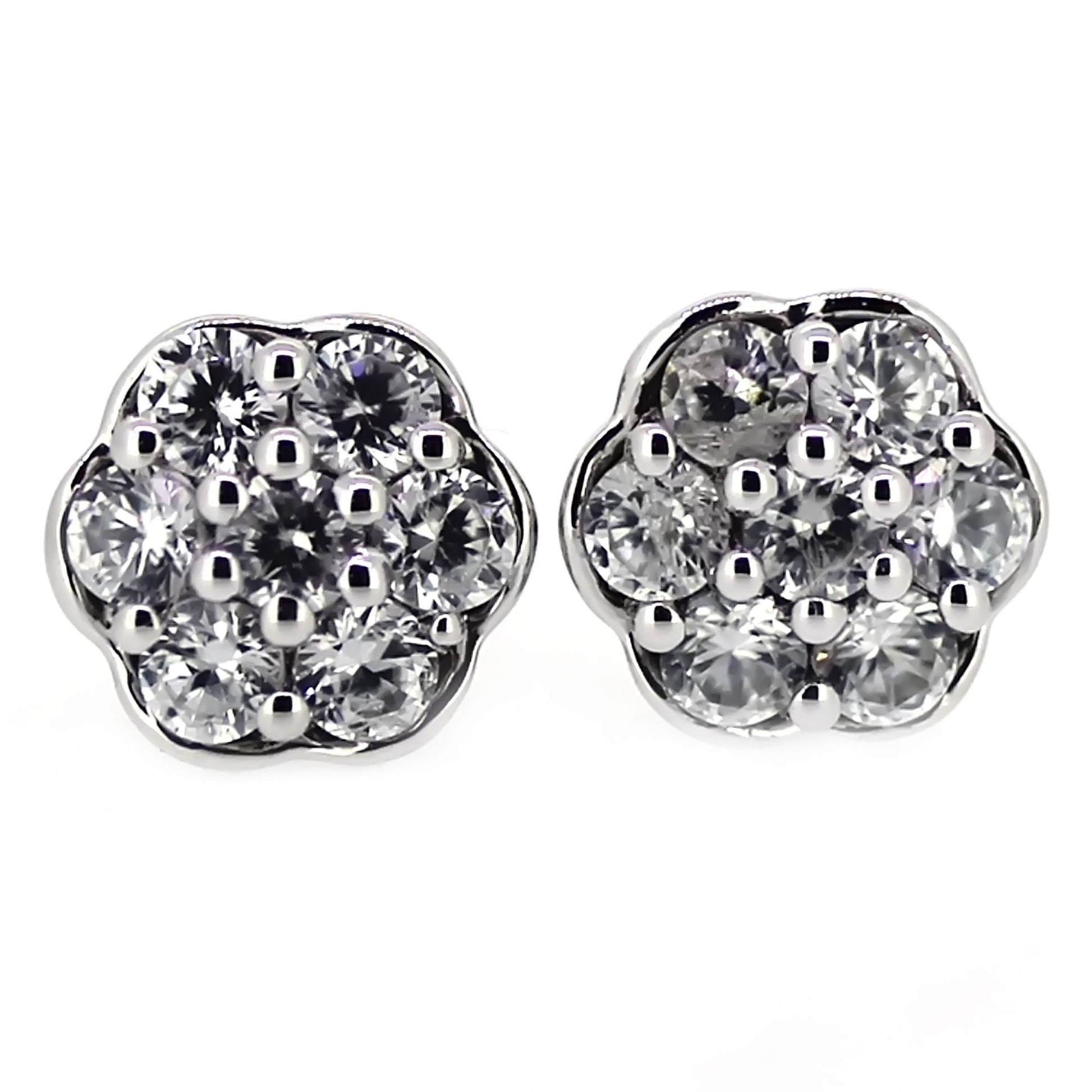 925 Sterling Silver White Natural Zircon Studs Earring - Pinctore