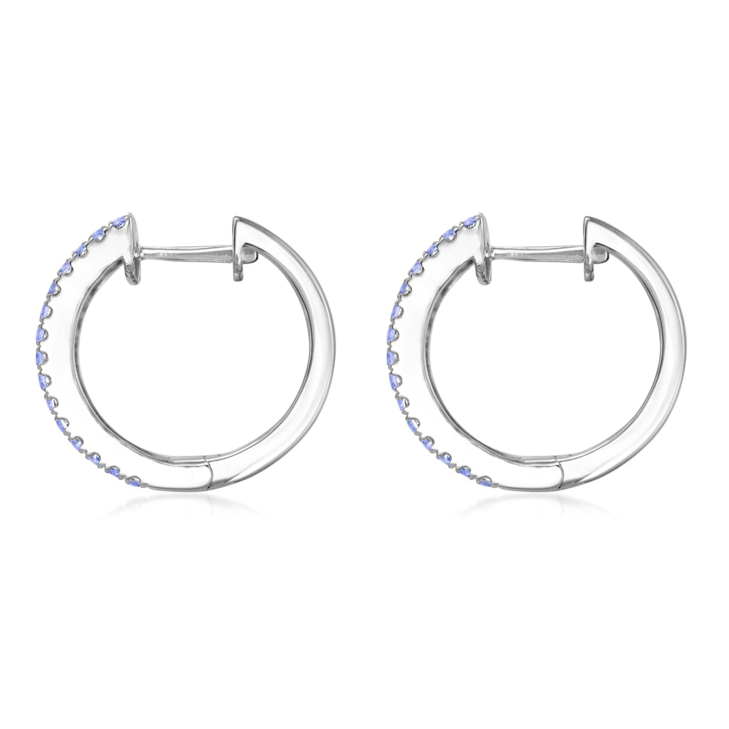 925 Sterling Silver Tanzanite, White Topaz Earring - Pinctore