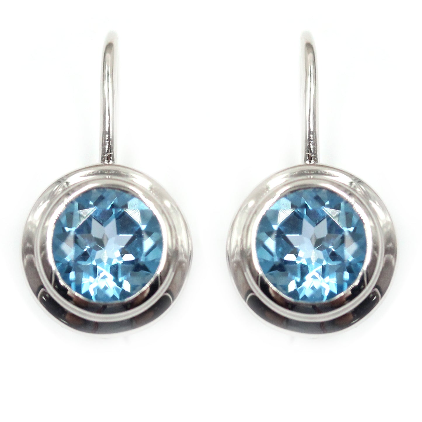 925 Sterling Silver Swiss Blue Topaz Earring - Pinctore