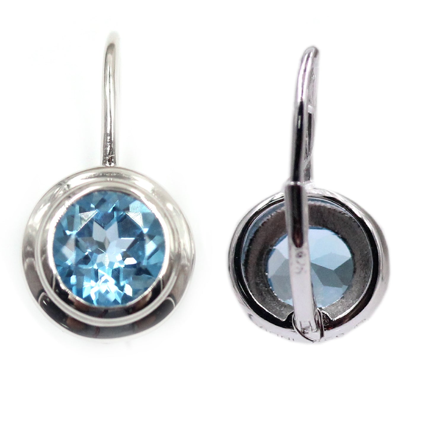 925 Sterling Silver Swiss Blue Topaz Earring - Pinctore