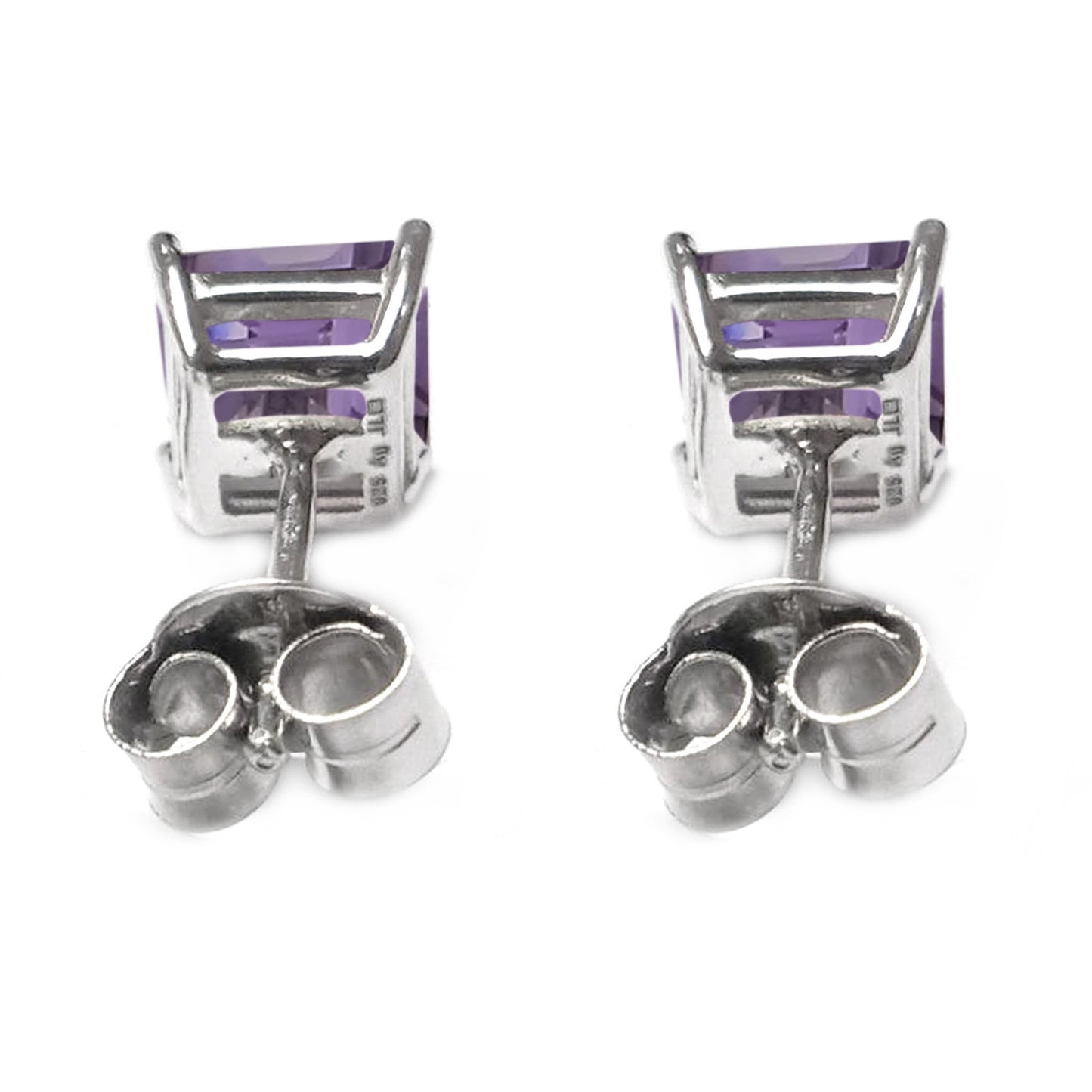 925 Sterling Silver Brazilian Amethyst Studs Earring - Pinctore