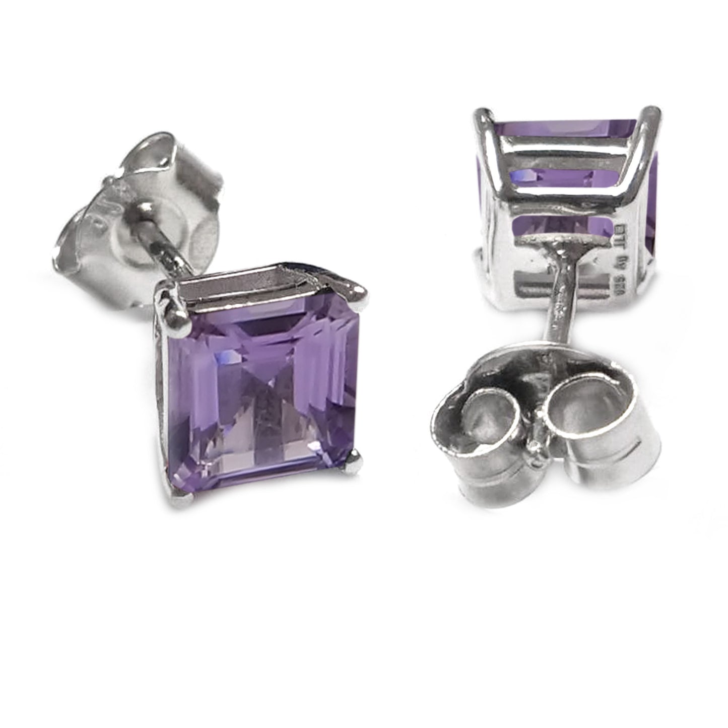 925 Sterling Silver Brazilian Amethyst Studs Earring - Pinctore
