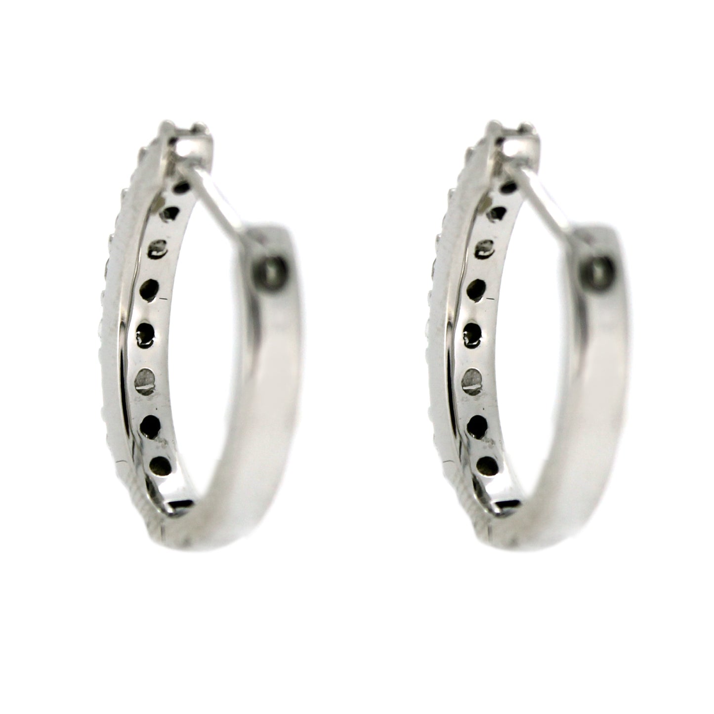 925 Sterling Silver White Natural Zircon Hoops Earring - Pinctore