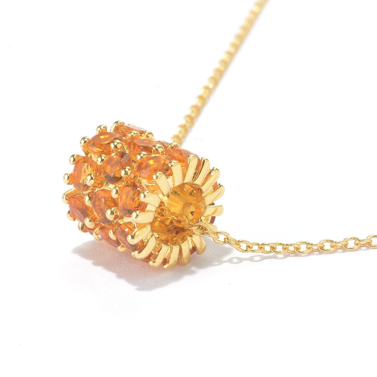 Sterling Silver Citrine Barrel Pendant - Pinctore