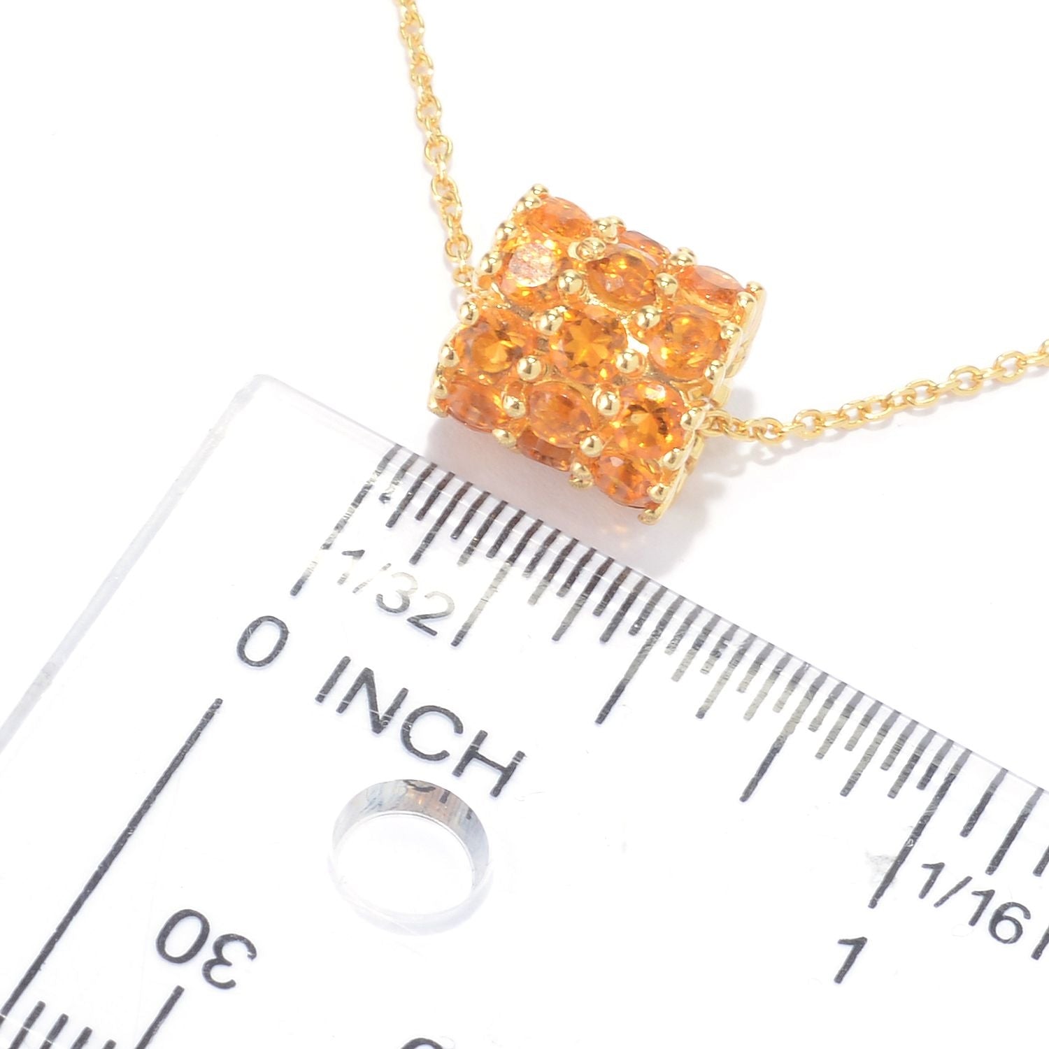 Sterling Silver Citrine Barrel Pendant - Pinctore