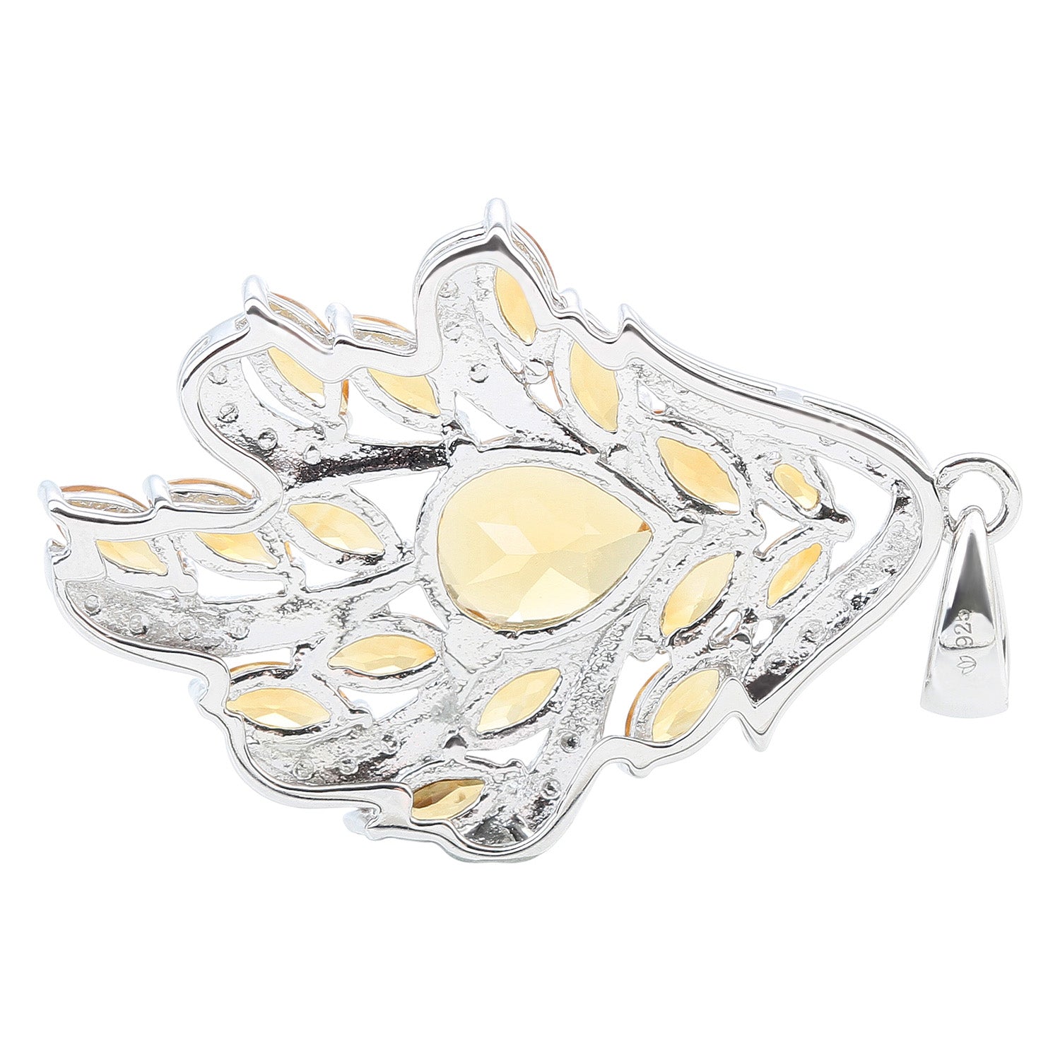 925 Sterling Silver Citrine Pendant - Pinctore