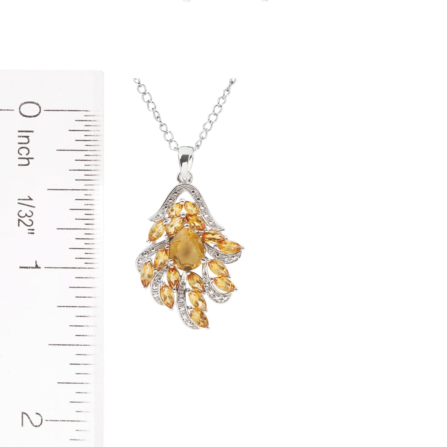 925 Sterling Silver Citrine Pendant - Pinctore