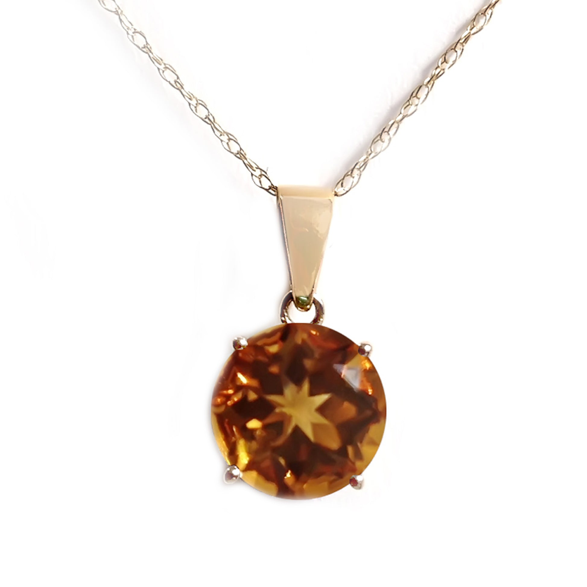 14Kt Yellow Gold Citrine Pendant - Pinctore