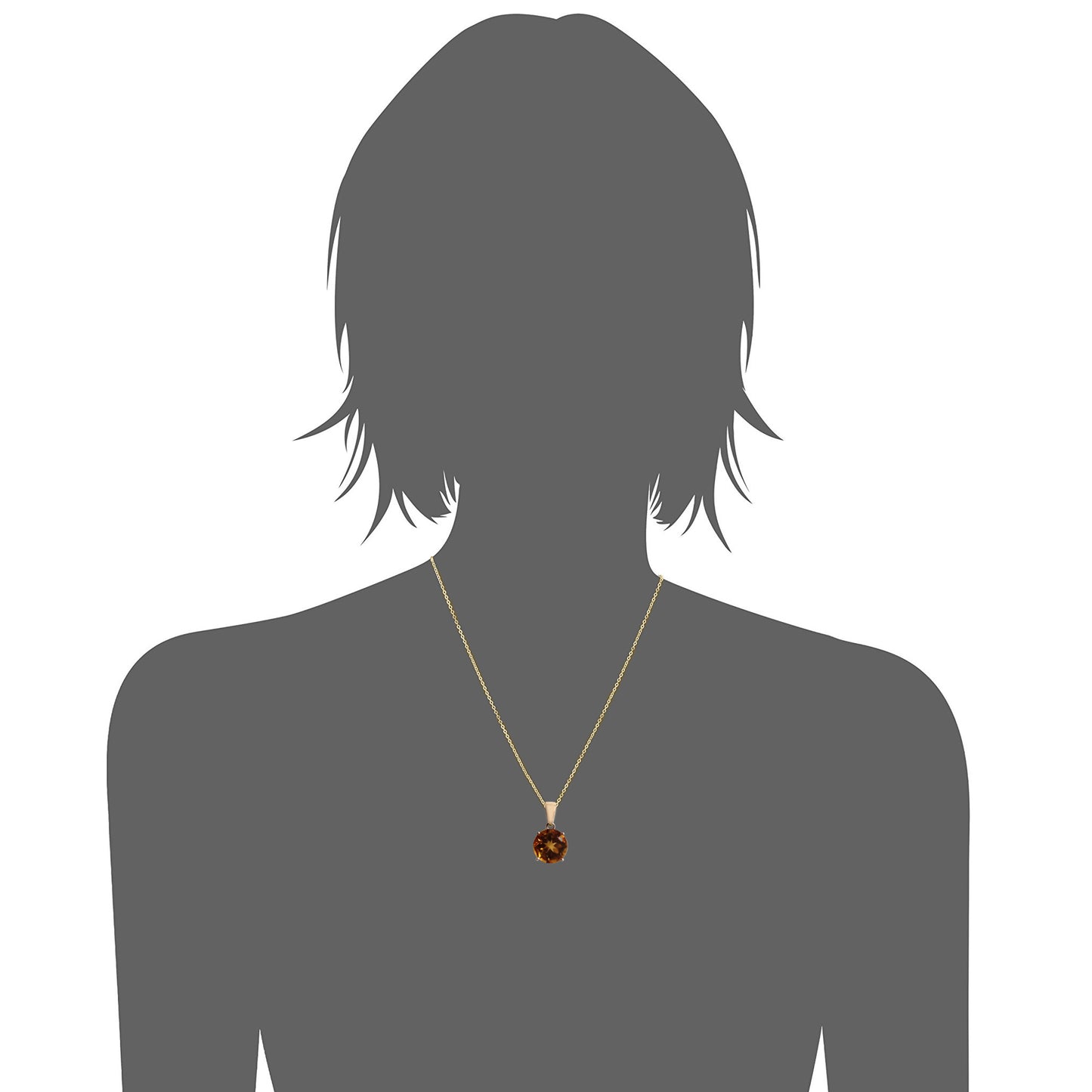 14Kt Yellow Gold Citrine Pendant - Pinctore