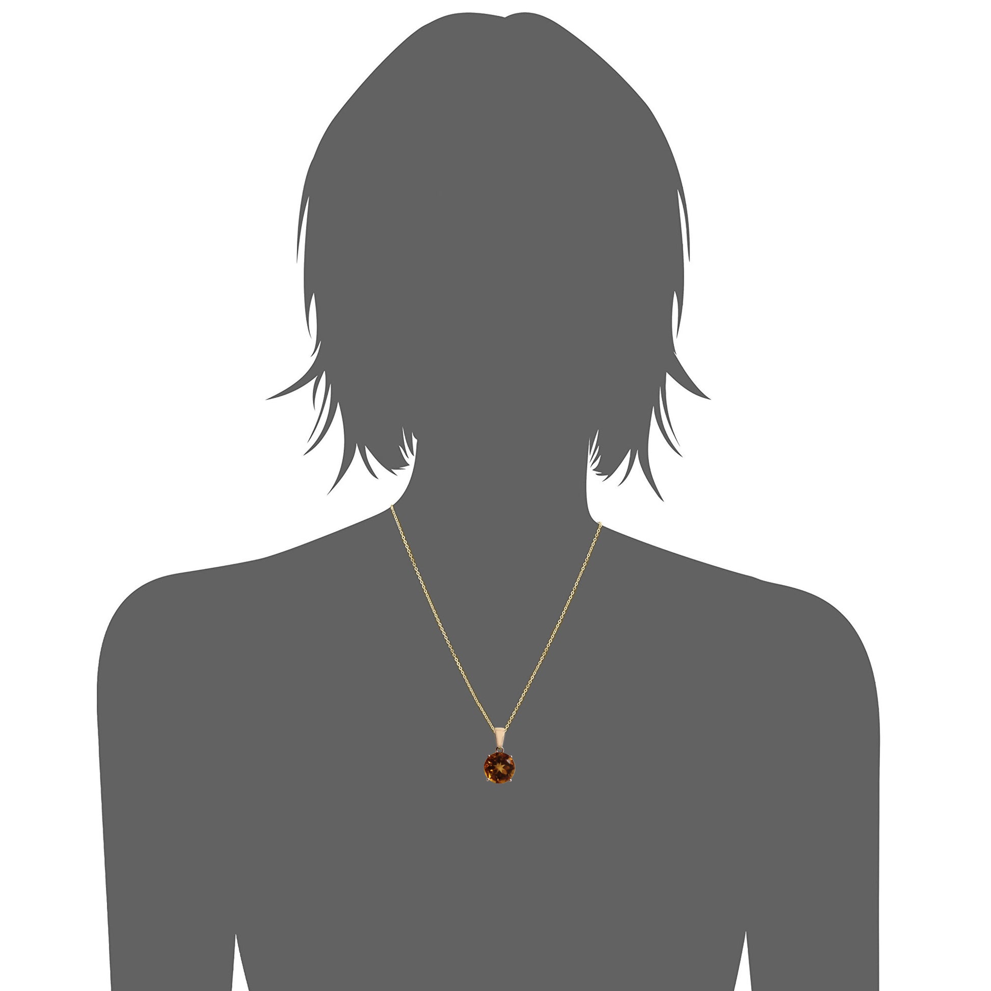 14Kt Yellow Gold Citrine Pendant - Pinctore