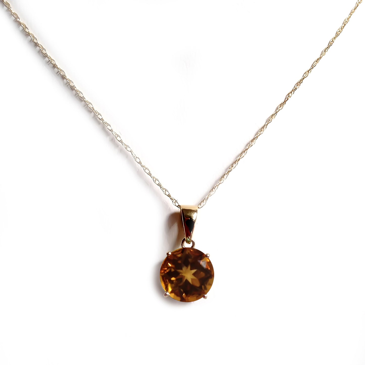 14Kt Yellow Gold Citrine Pendant - Pinctore