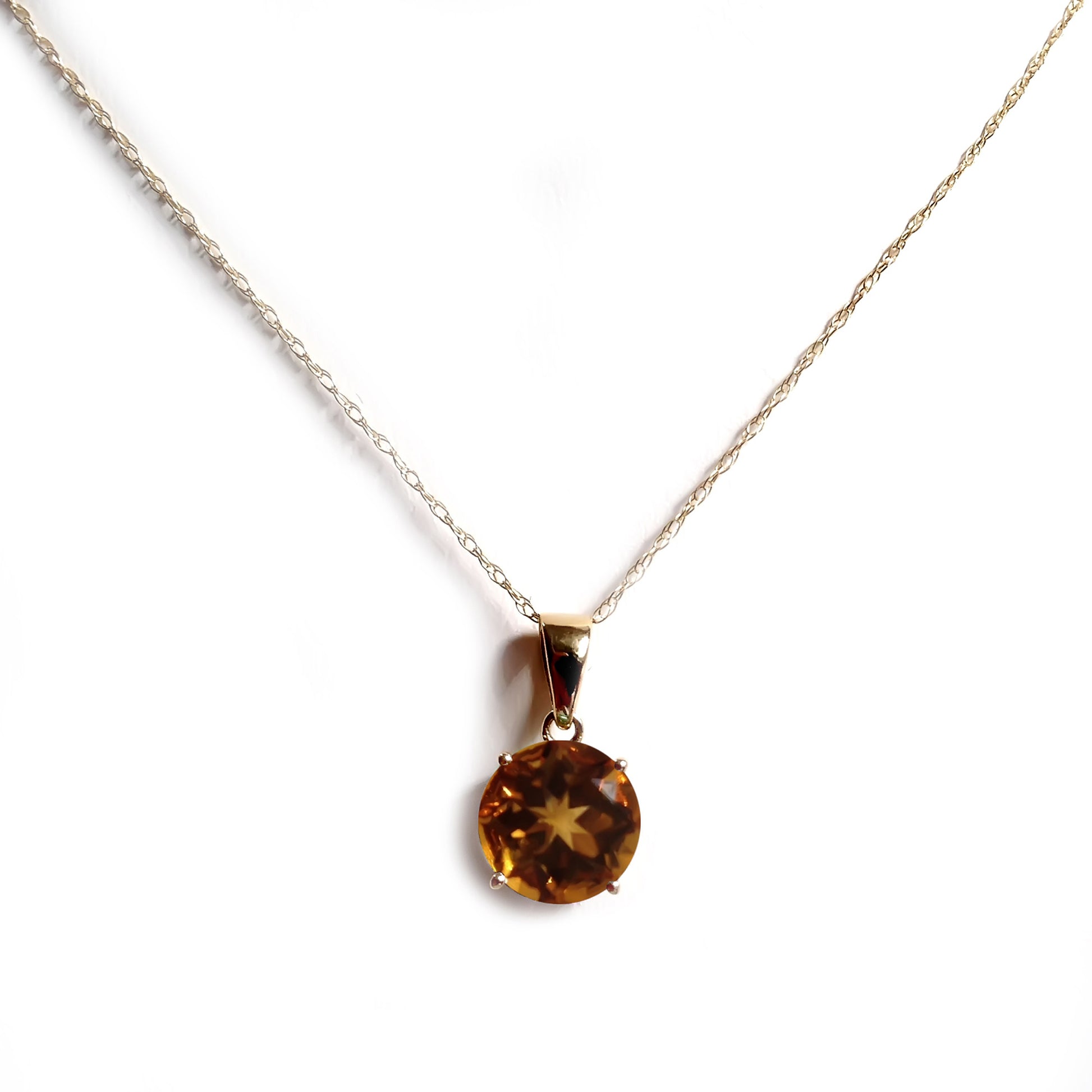 14Kt Yellow Gold Citrine Pendant - Pinctore