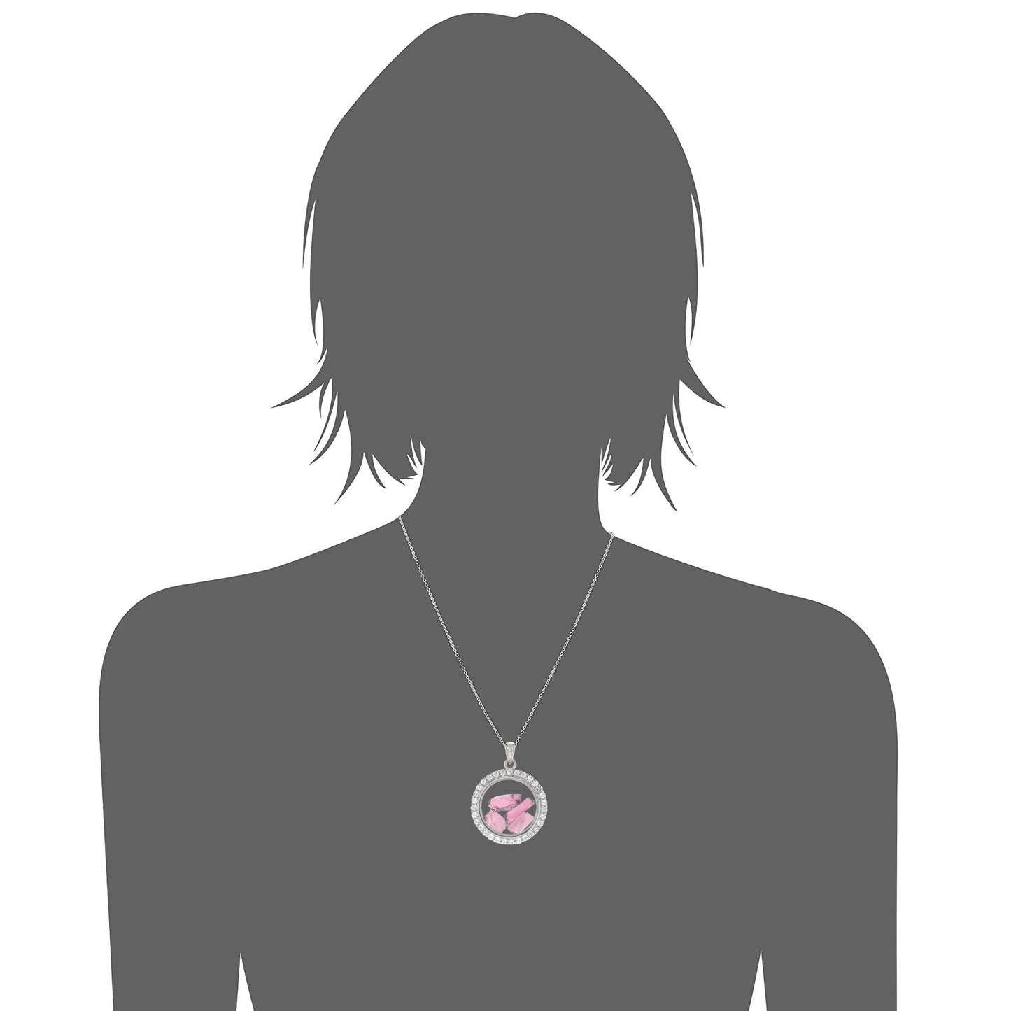 925 Sterling Silver Rhodolite Garnet, White Topaz Pendant - Pinctore