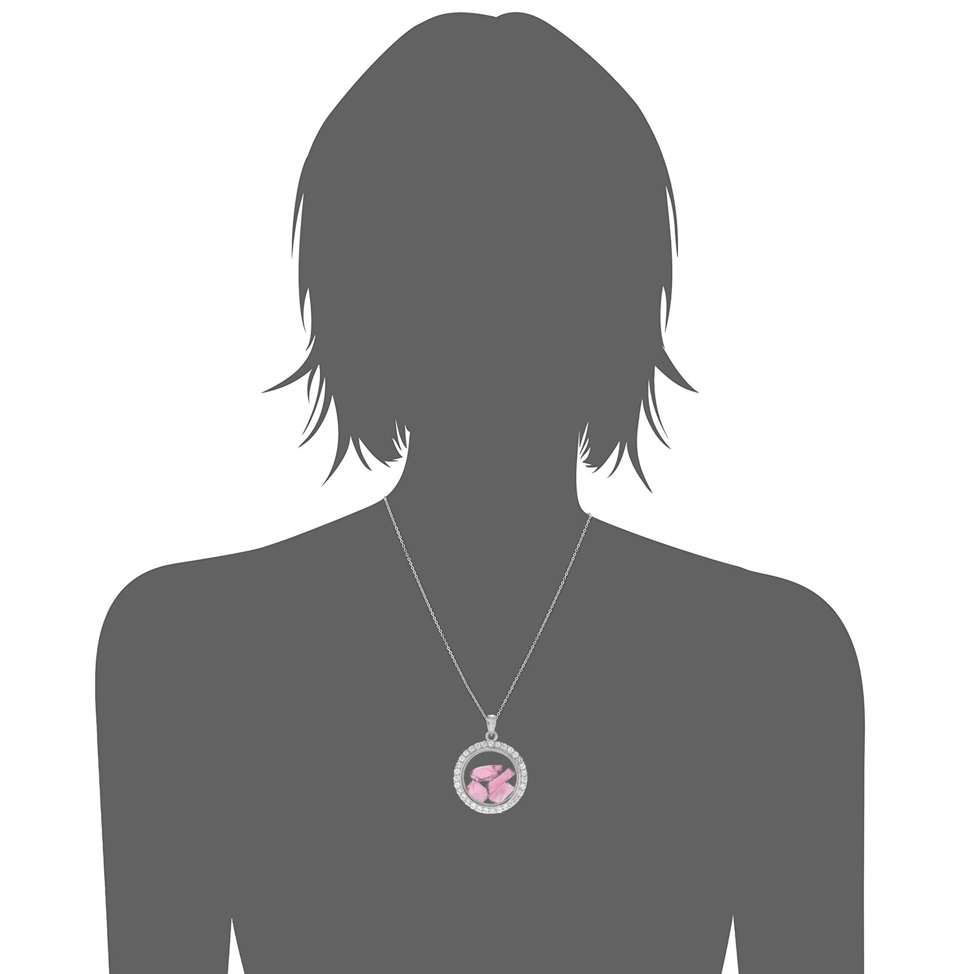 925 Sterling Silver Rhodolite Garnet, White Topaz Pendant - Pinctore