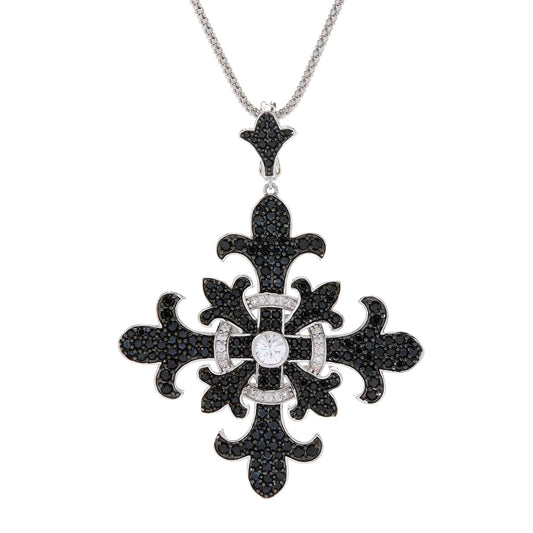 925 Sterling Silver White Topaz, Rose Quartz Pendant - Pinctore