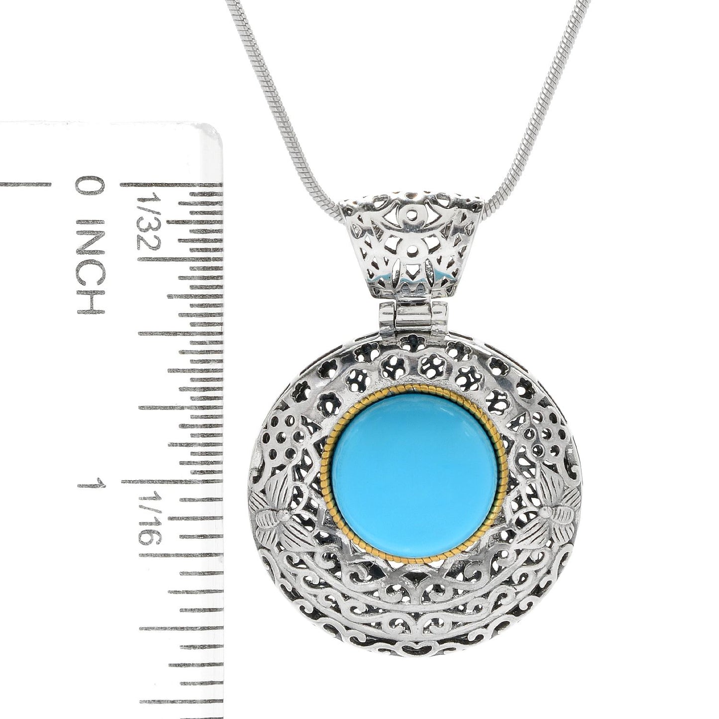 925 Sterling Silver Sonora Beauty Turquoise Pendant - Pinctore