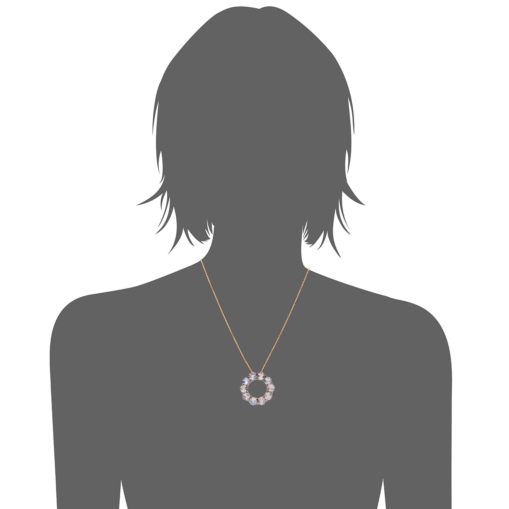 14Kt Rose Gold Blue Moonstone Pendant - Pinctore