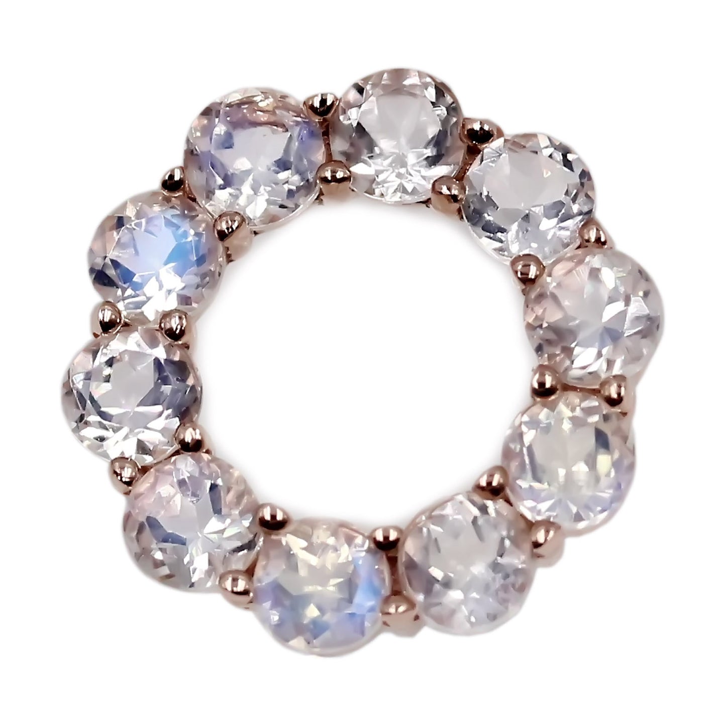 14Kt Rose Gold Blue Moonstone Pendant - Pinctore