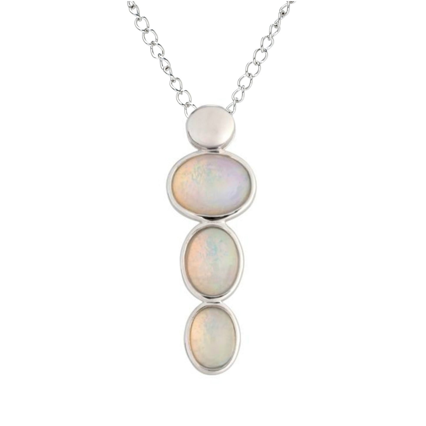925 Sterling Silver Ethiopian Opal Pendant - Pinctore