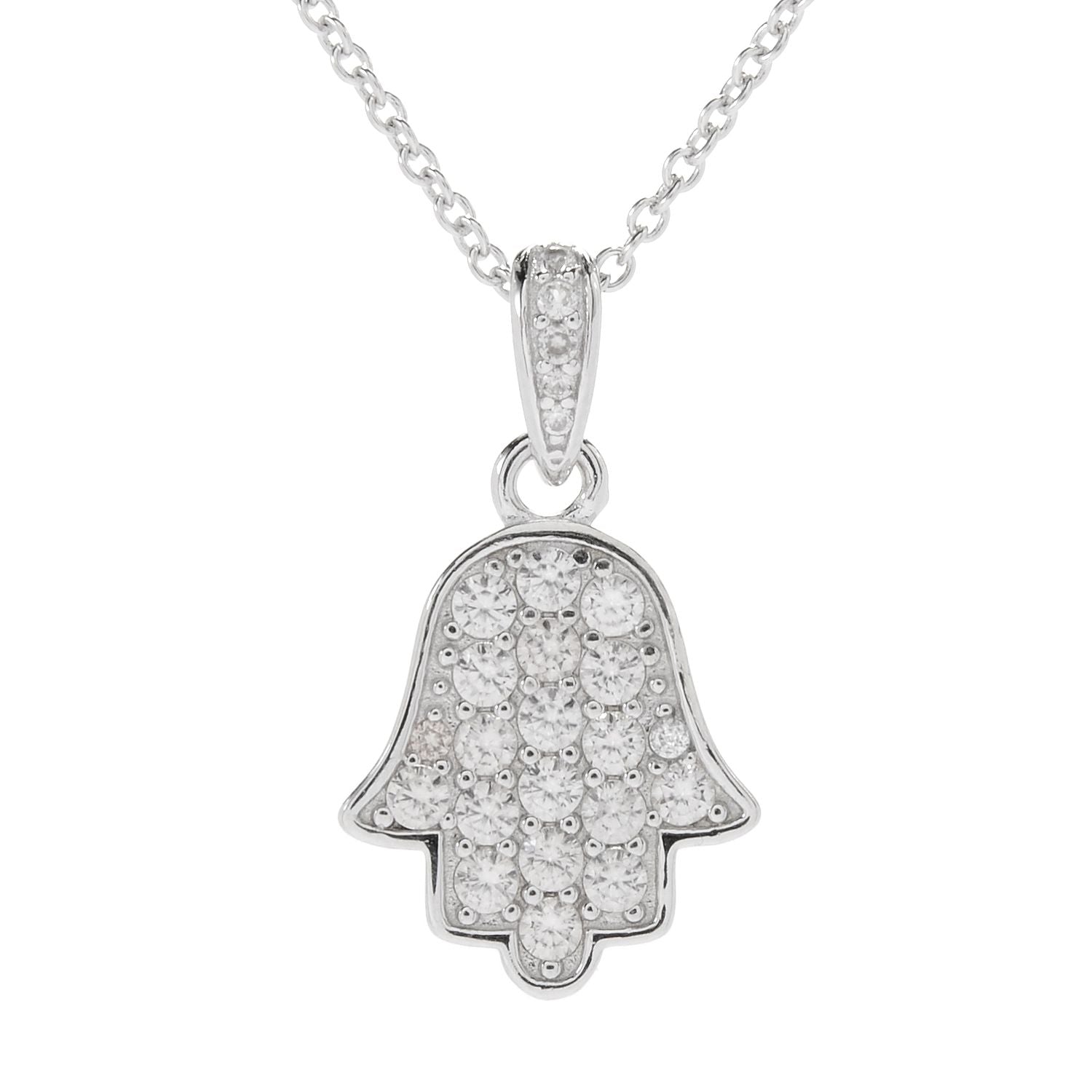 Sterling SIlver 925 White Natural Zircon Pendant - Pinctore