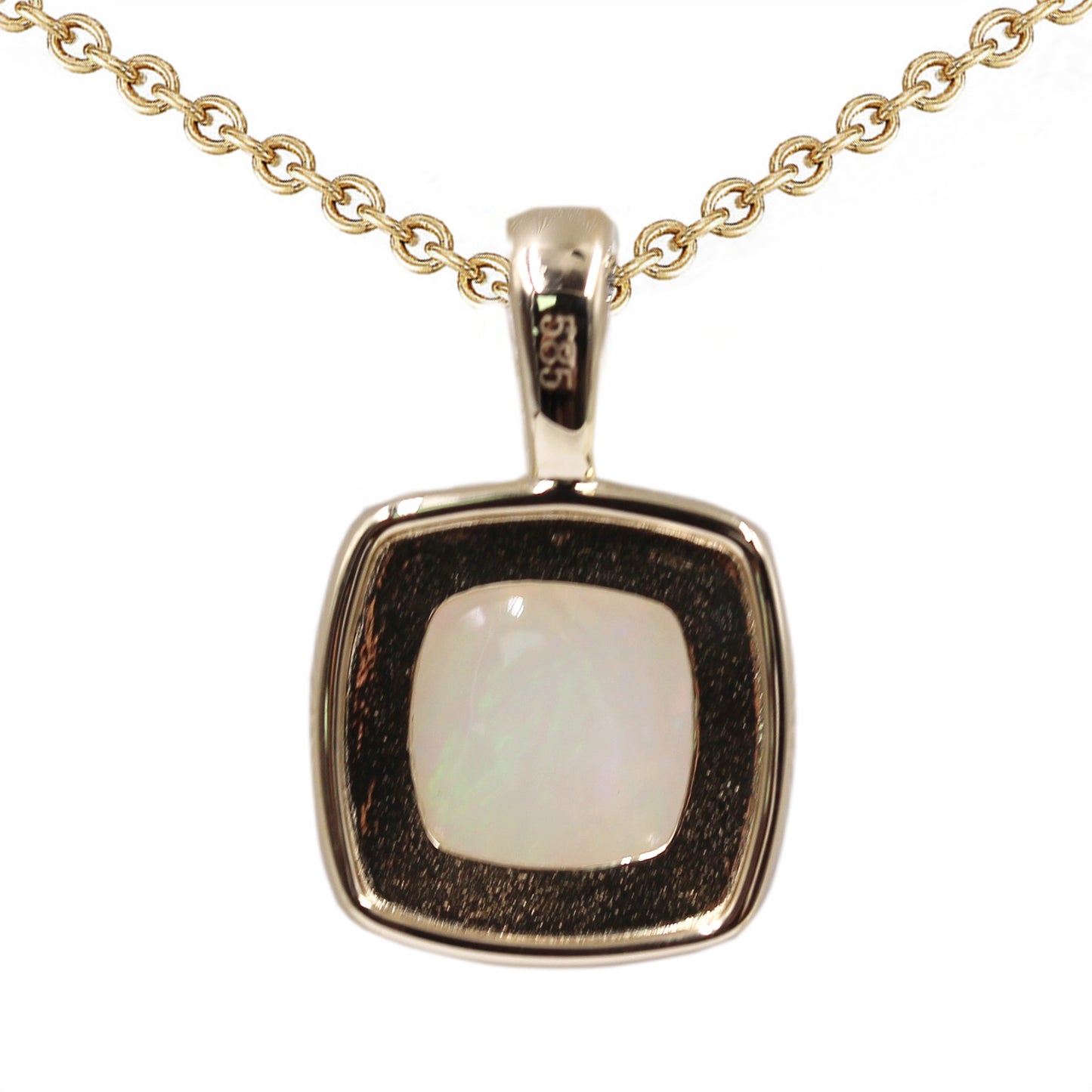 14Kt Yellow Gold Ethiopian Opal Pendant - Pinctore