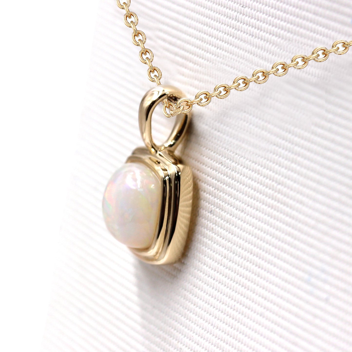 14Kt Yellow Gold Ethiopian Opal Pendant - Pinctore
