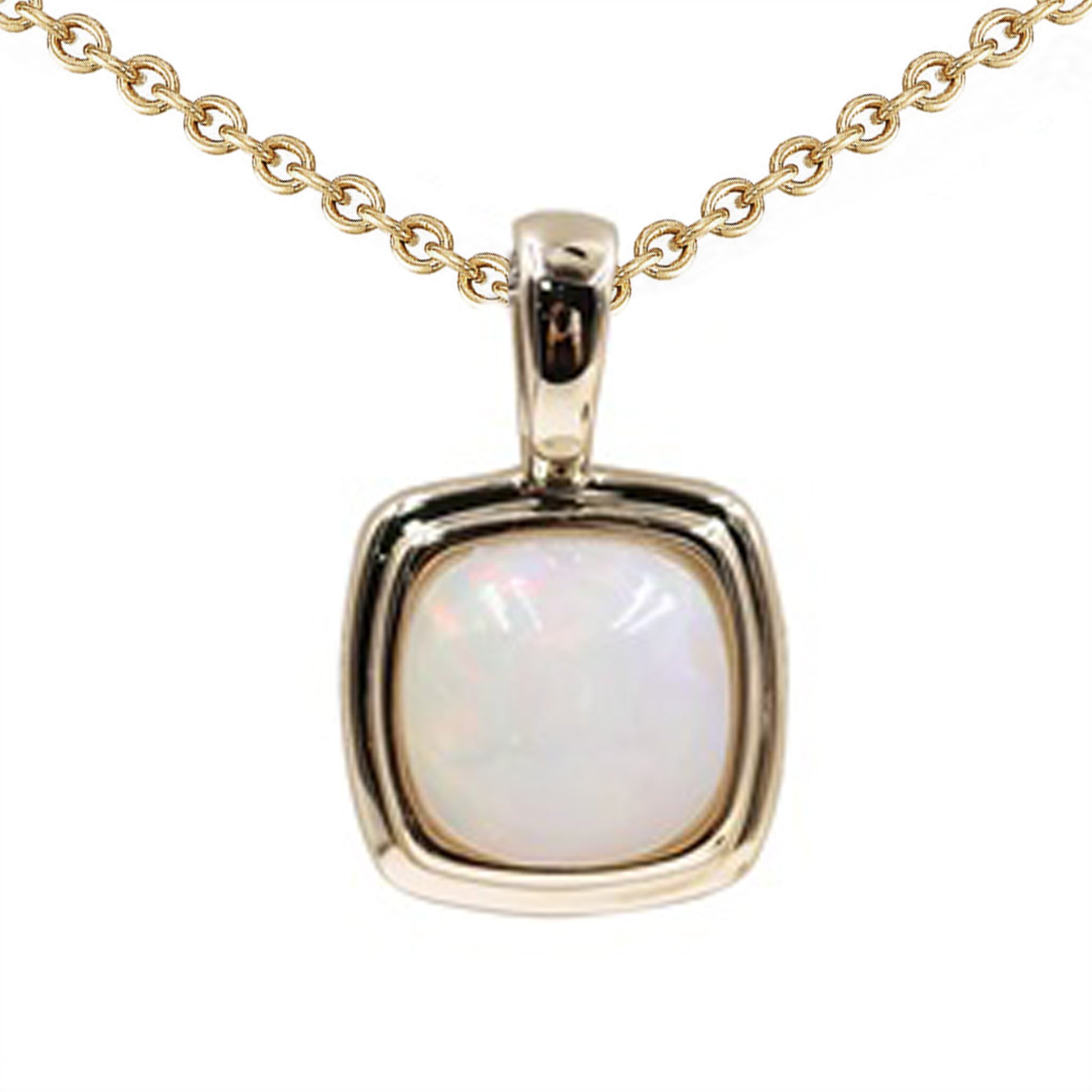 14Kt Yellow Gold Ethiopian Opal Pendant - Pinctore