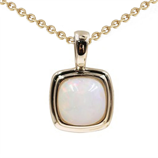 14Kt Yellow Gold Ethiopian Opal Pendant - Pinctore