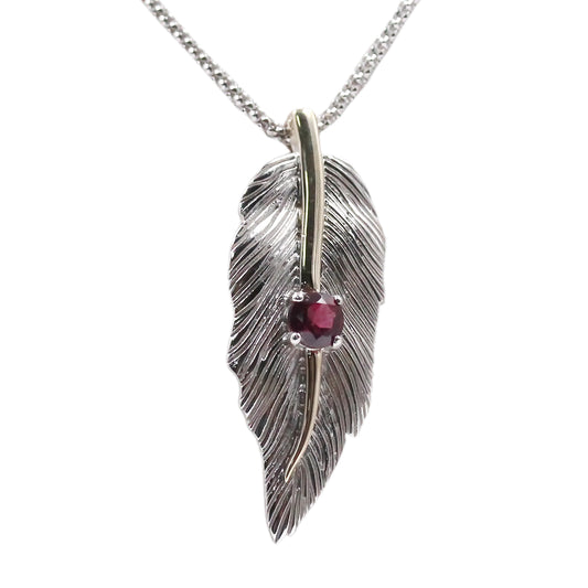 14K Gold & Sterling Silver with Rhodolite Pendant - Pinctore