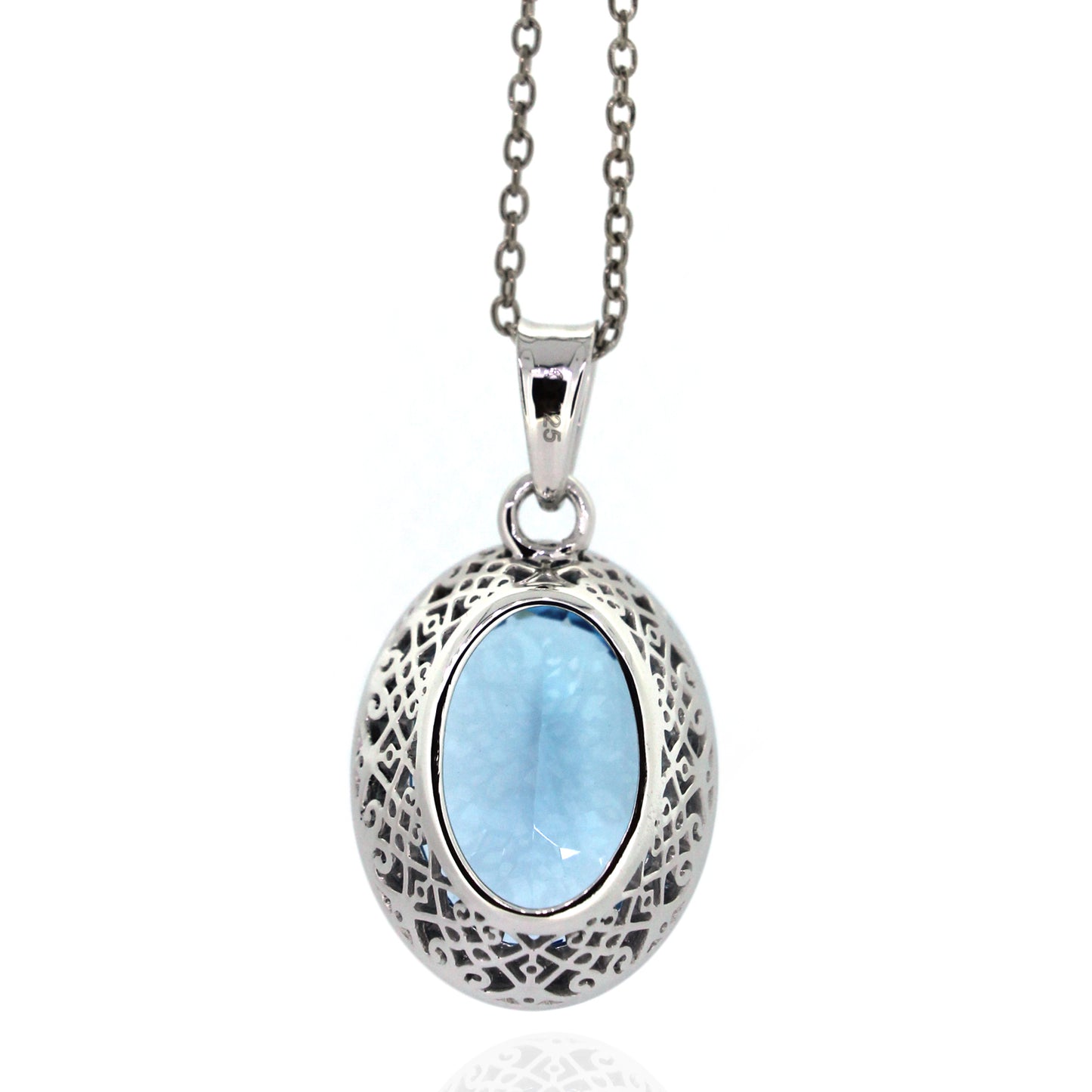 925 Sterling Silver Sky Blue Topaz Pendant - Pinctore