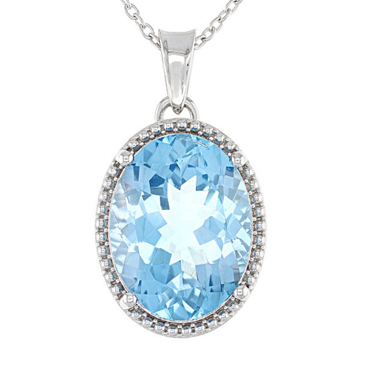 925 Sterling Silver Sky Blue Topaz Pendant - Pinctore