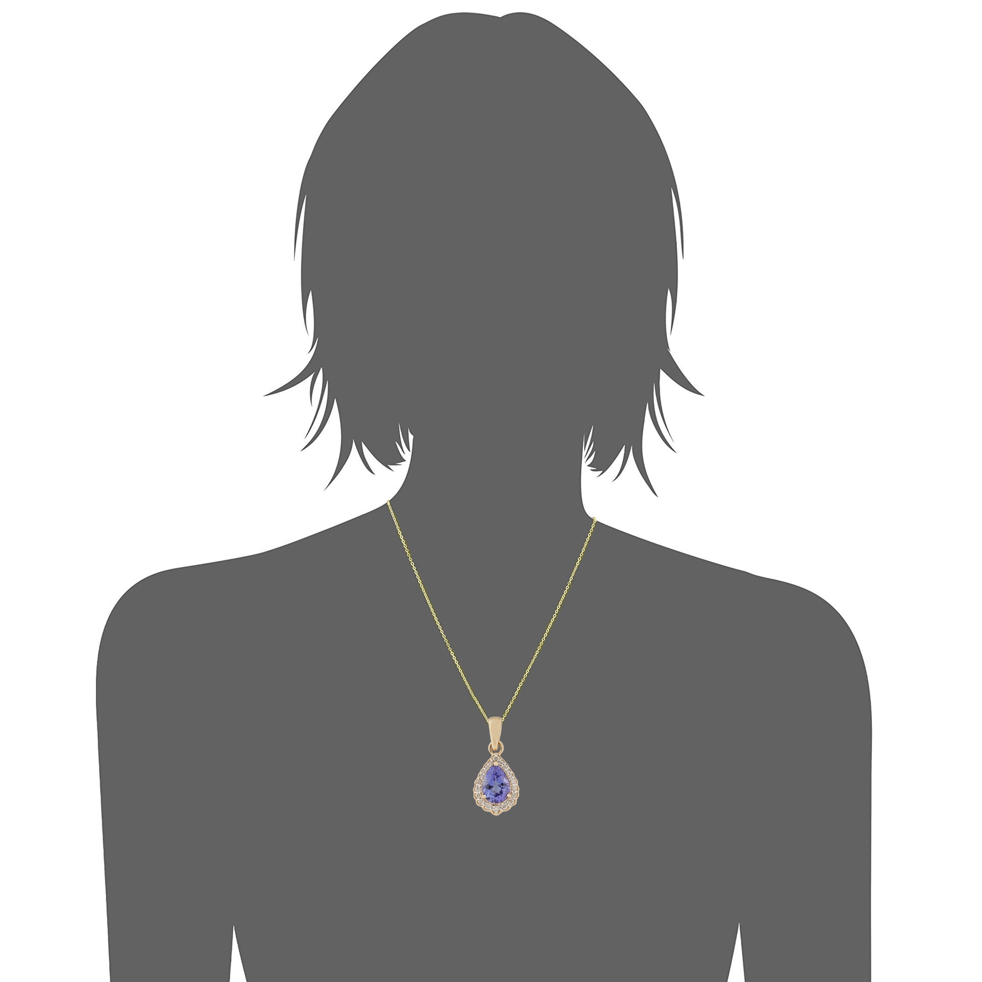 14Kt Gold Tanzanite, Diamond Pendant - Pinctore