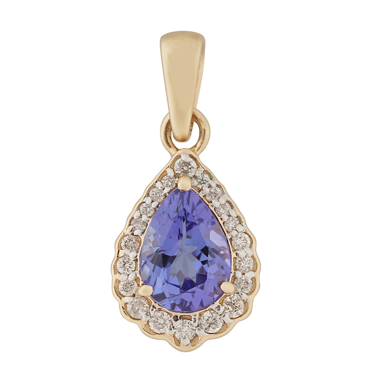 14Kt Gold Tanzanite, Diamond Pendant - Pinctore