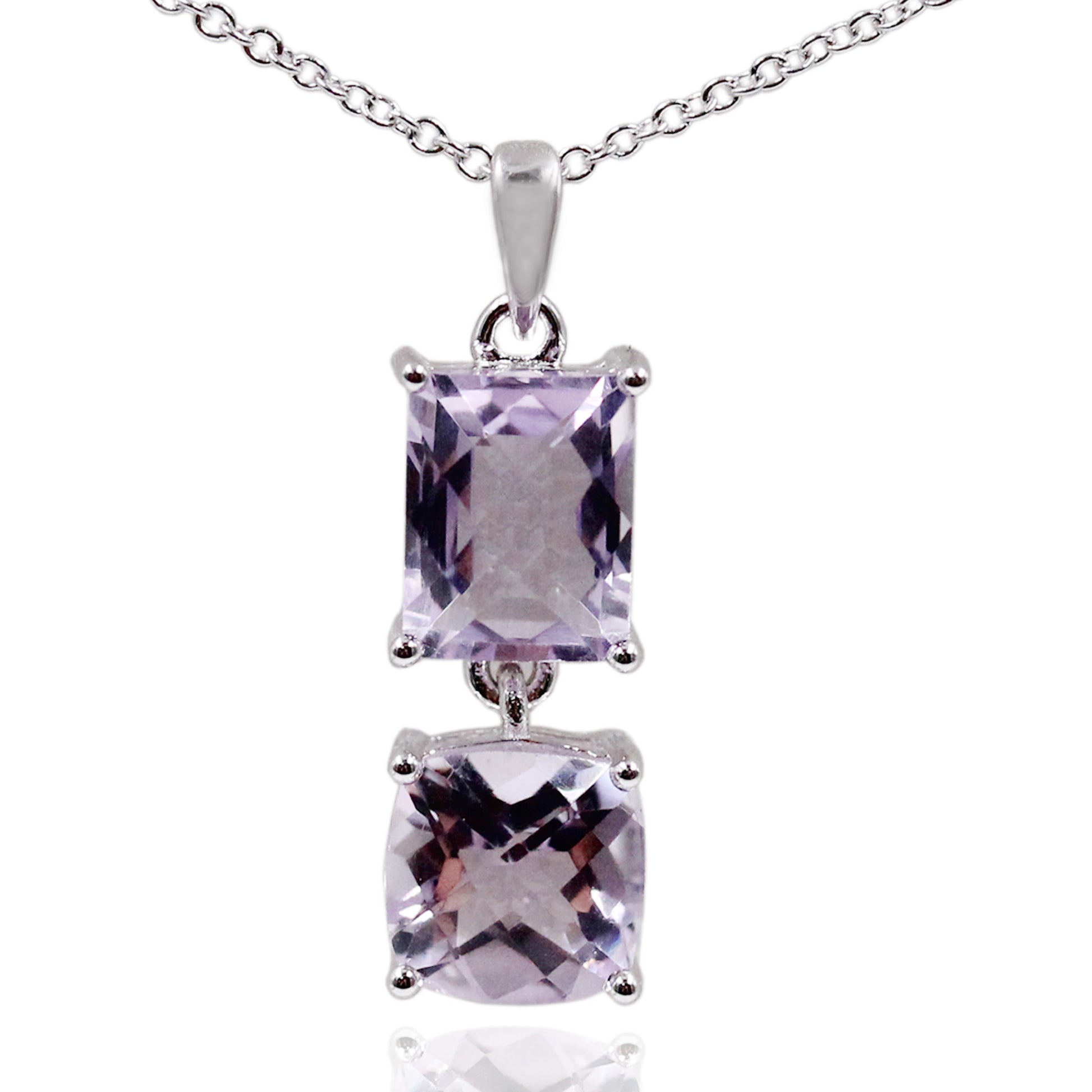 925 Sterling Silver Pink Amethyst Pendant - Pinctore