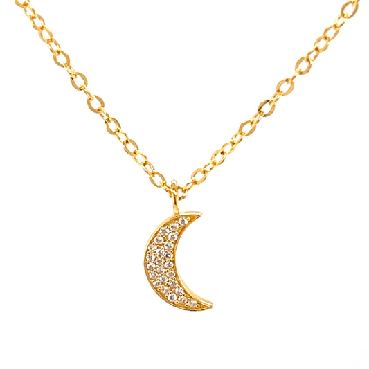 Yellow Over 925 Sterling Silver White Natural Zircon Necklace - Pinctore